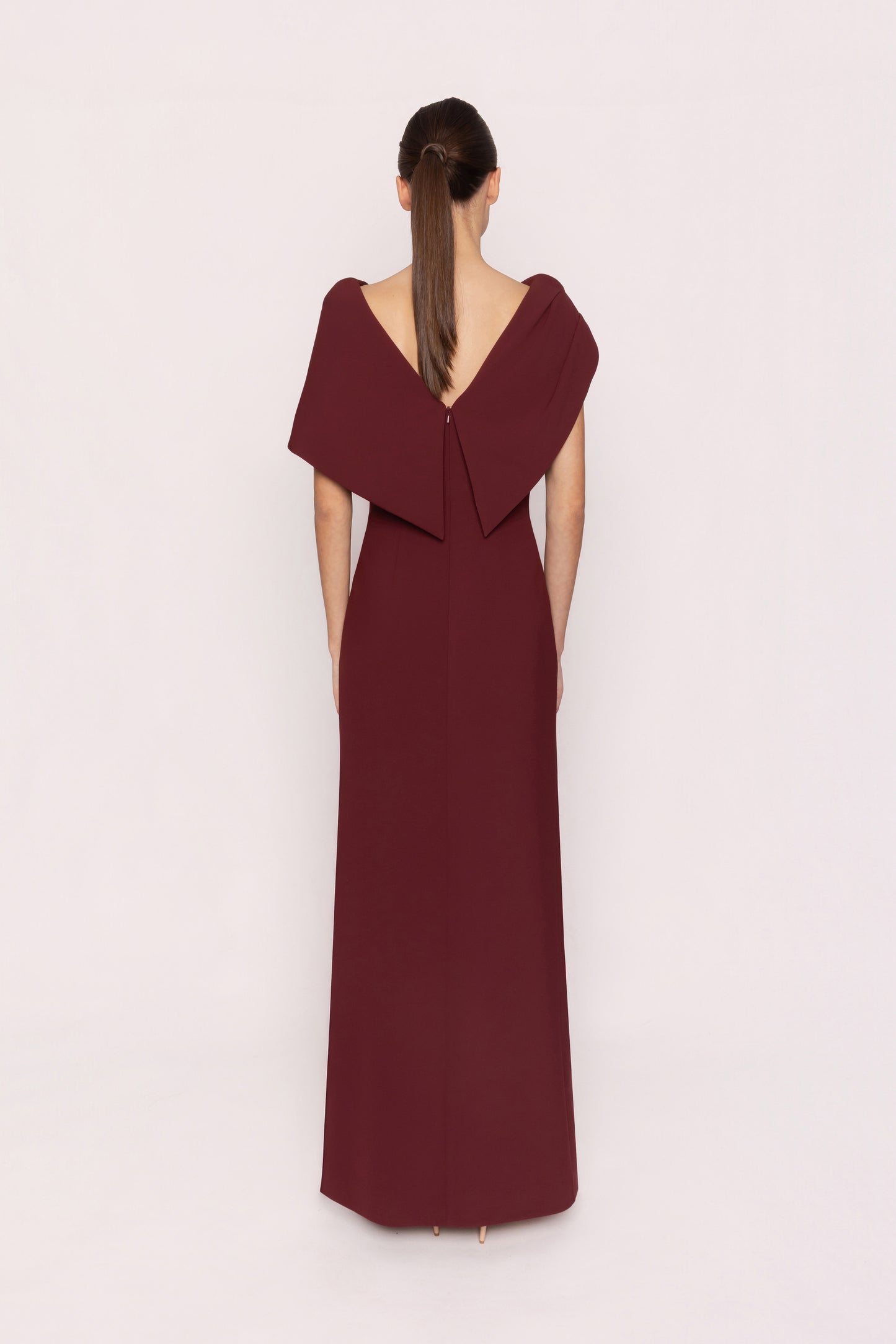 Carla Ruiz Burgundy Long Dress 53044