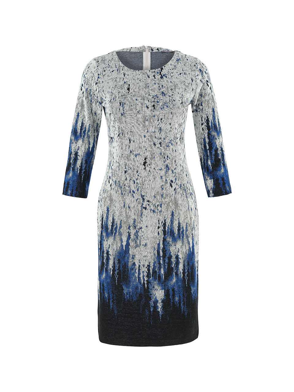 Dolcezza Silver/Blue 3/4 Sleeve Dress 75134