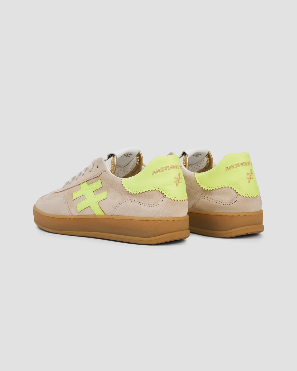 Another Trend Beige/Lime Trainers A032