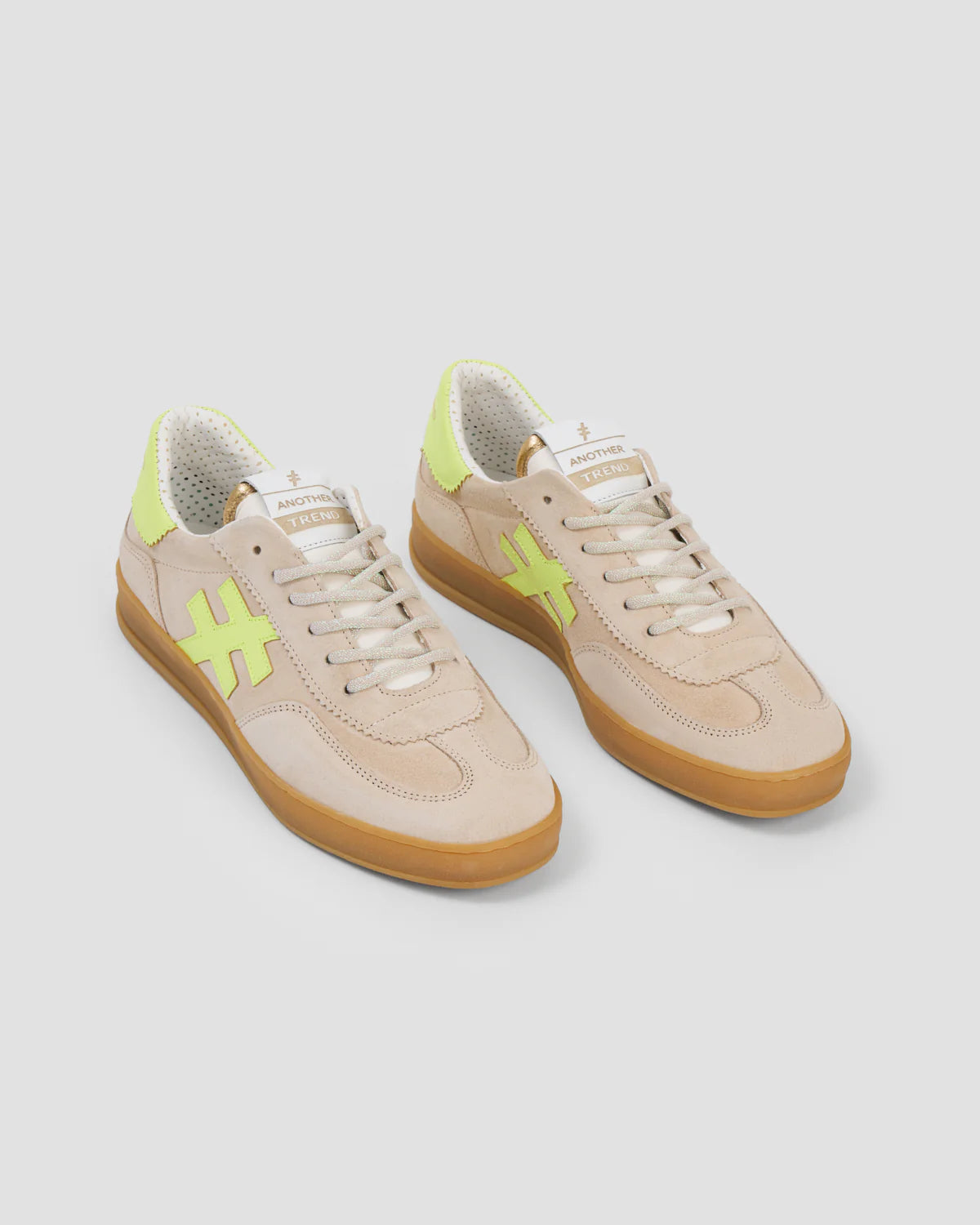 Another Trend Beige/Lime Trainers A032