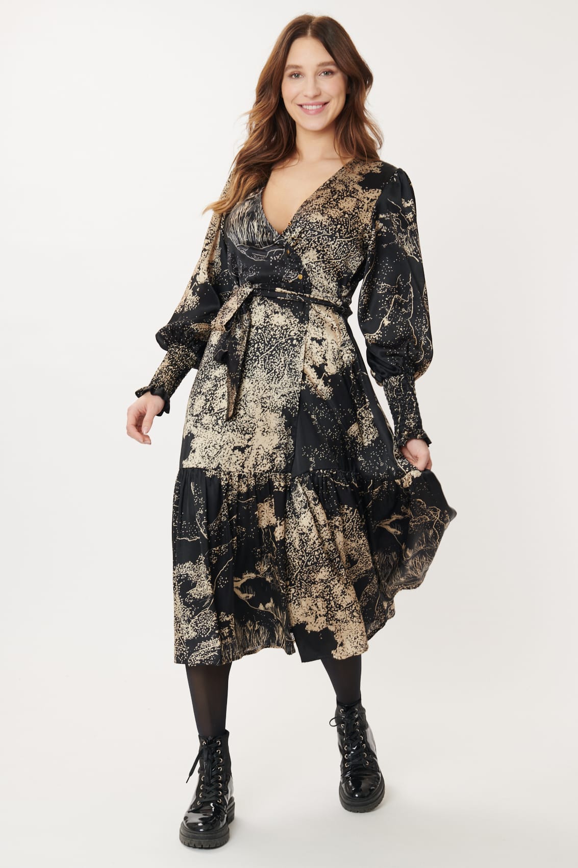 Derhy Adelita Abstract Satin Dress