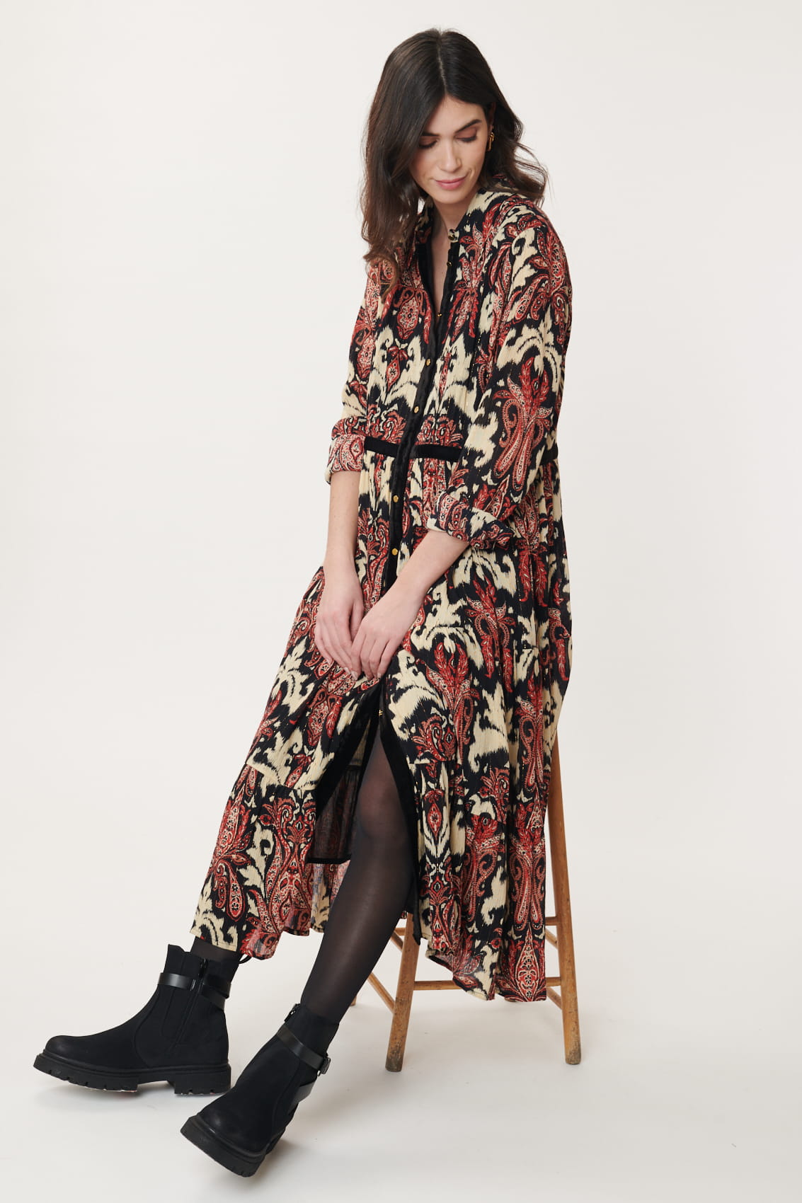 Derhy Agnes IKat print Dress