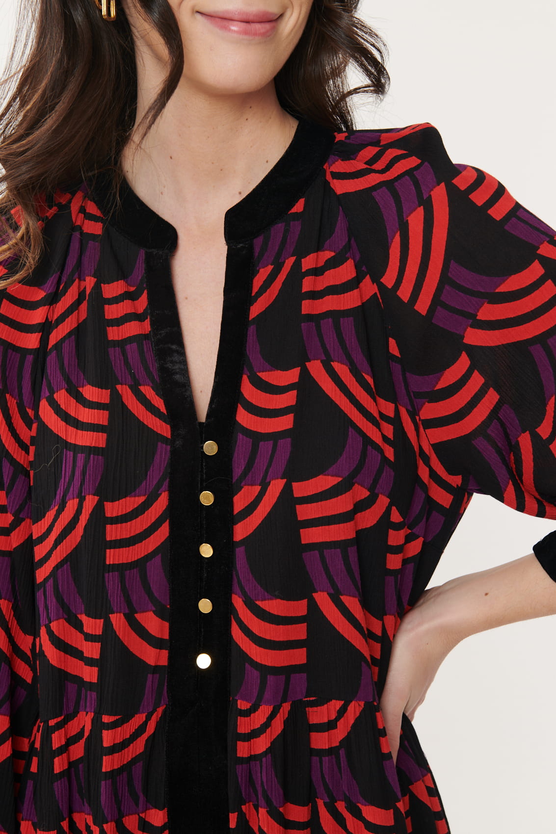 Derhy Ainoa Geo Print Shirt Dress