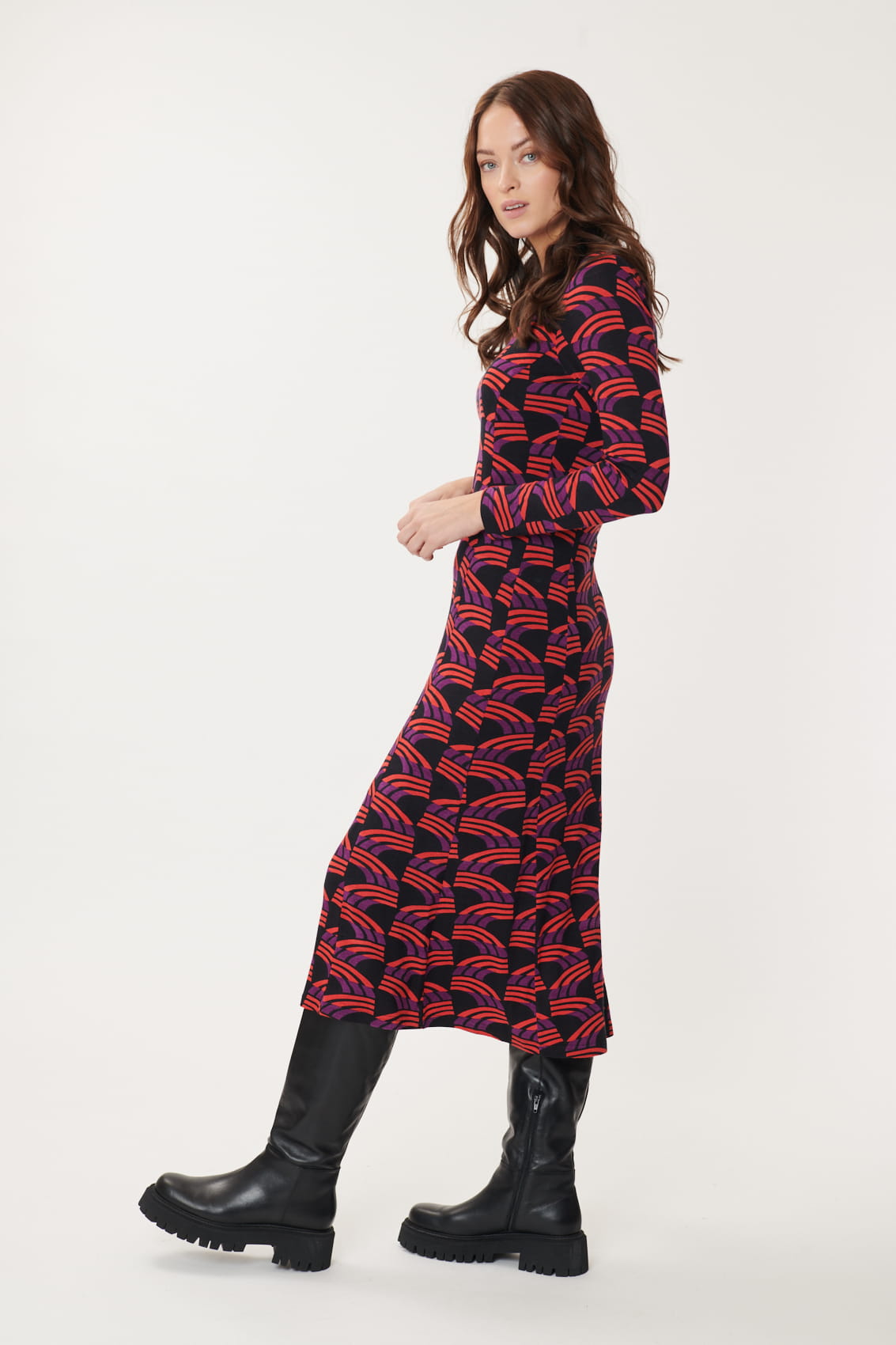 Derhy Geo Print A-Line Dress