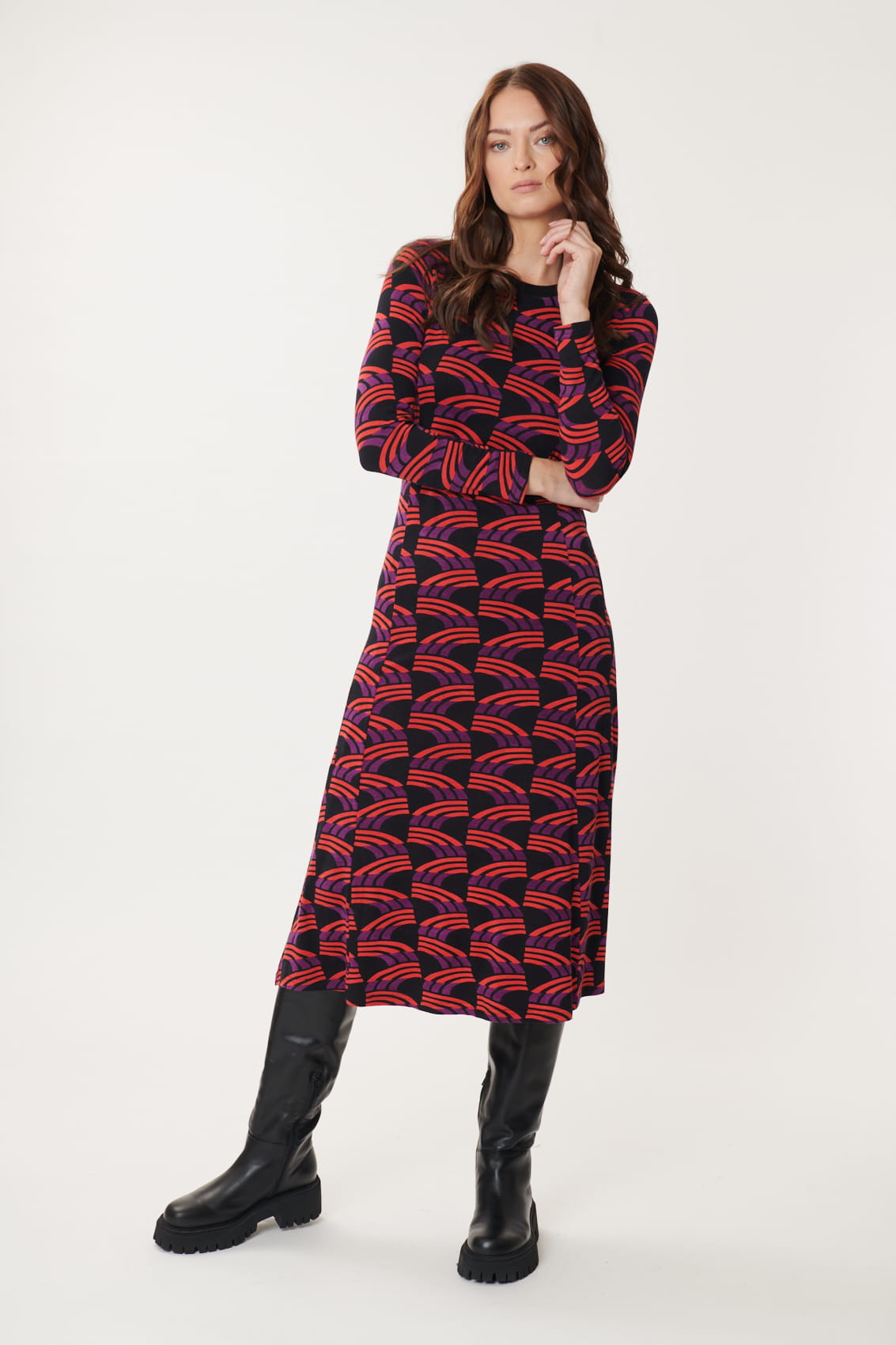 Derhy Geo Print A-Line Dress