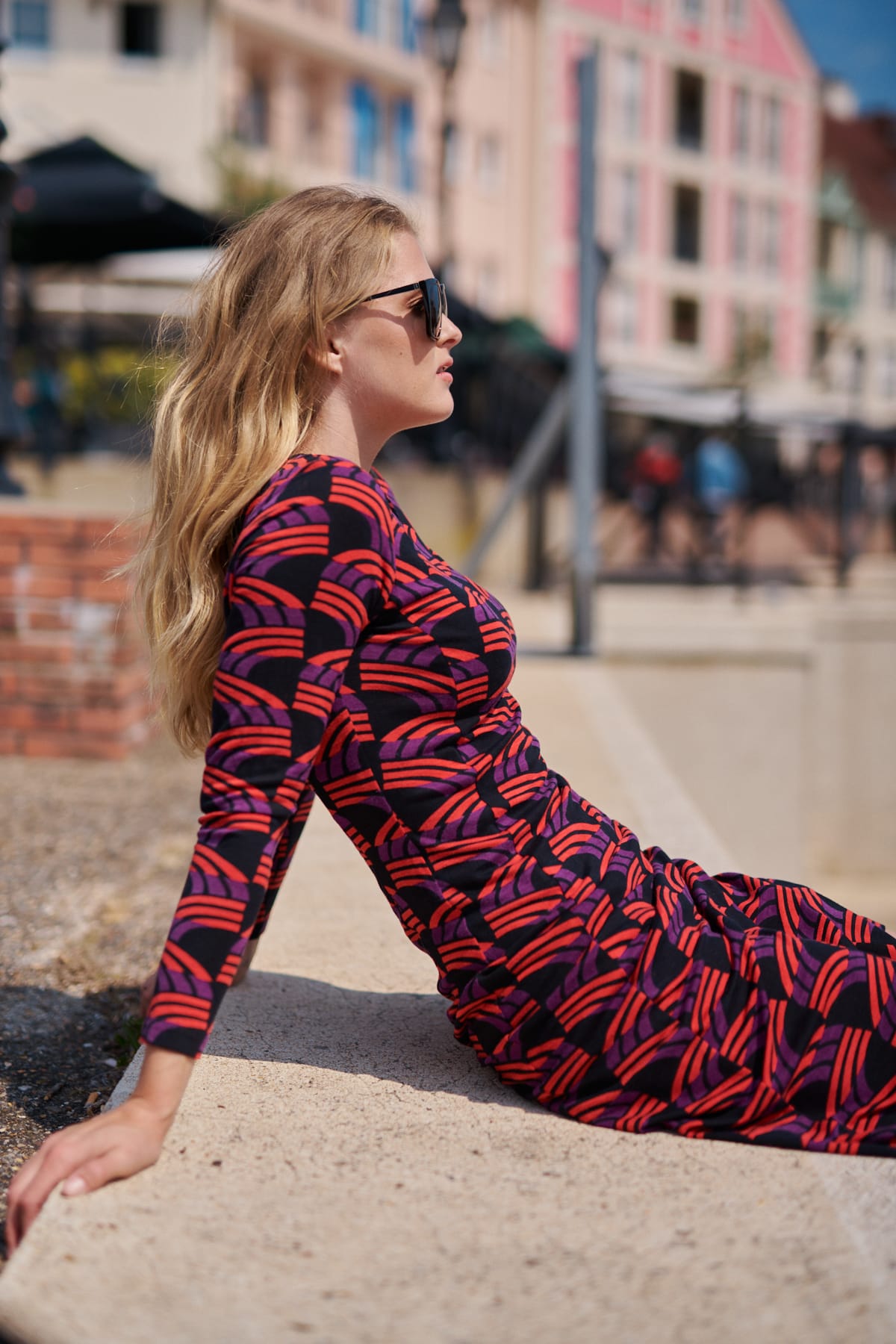 Derhy Geo Print A-Line Dress