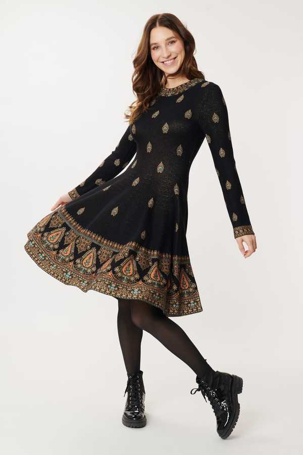 Derhy A-Line Sparkly Knitted Dress