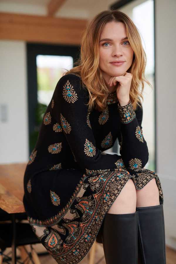 Derhy A-Line Sparkly Knitted Dress