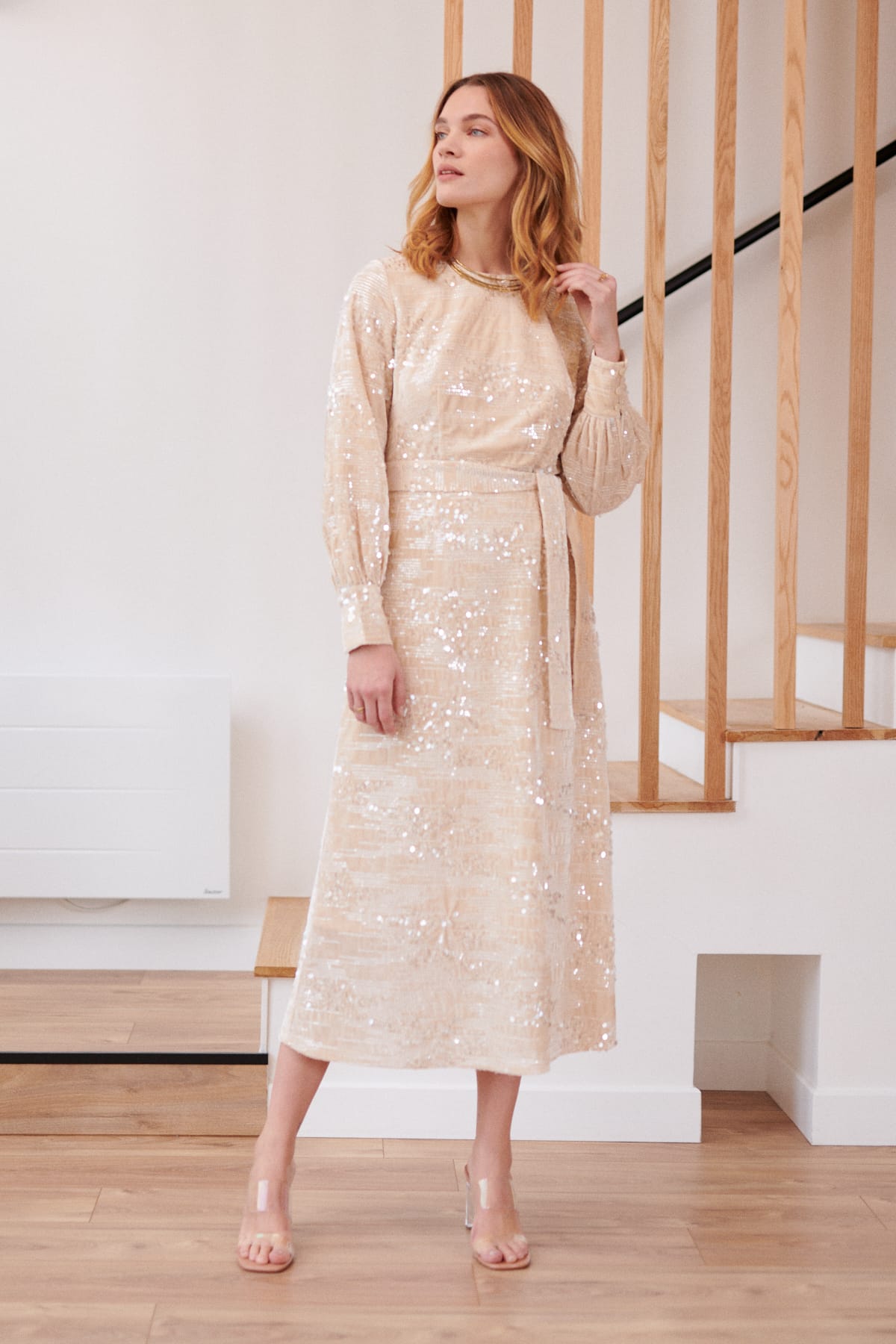 Derhy Long Sequin Dress