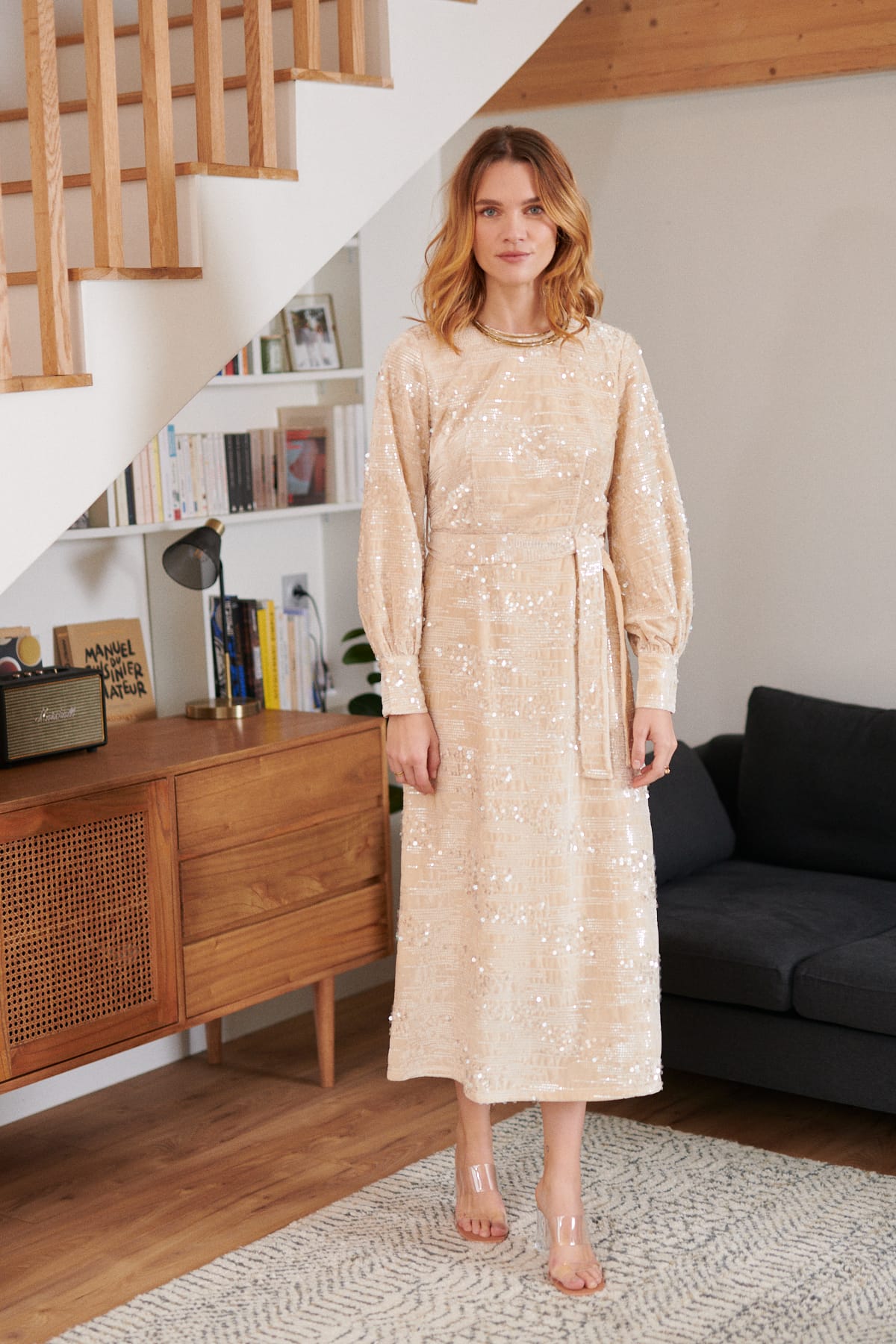 Derhy Long Sequin Dress
