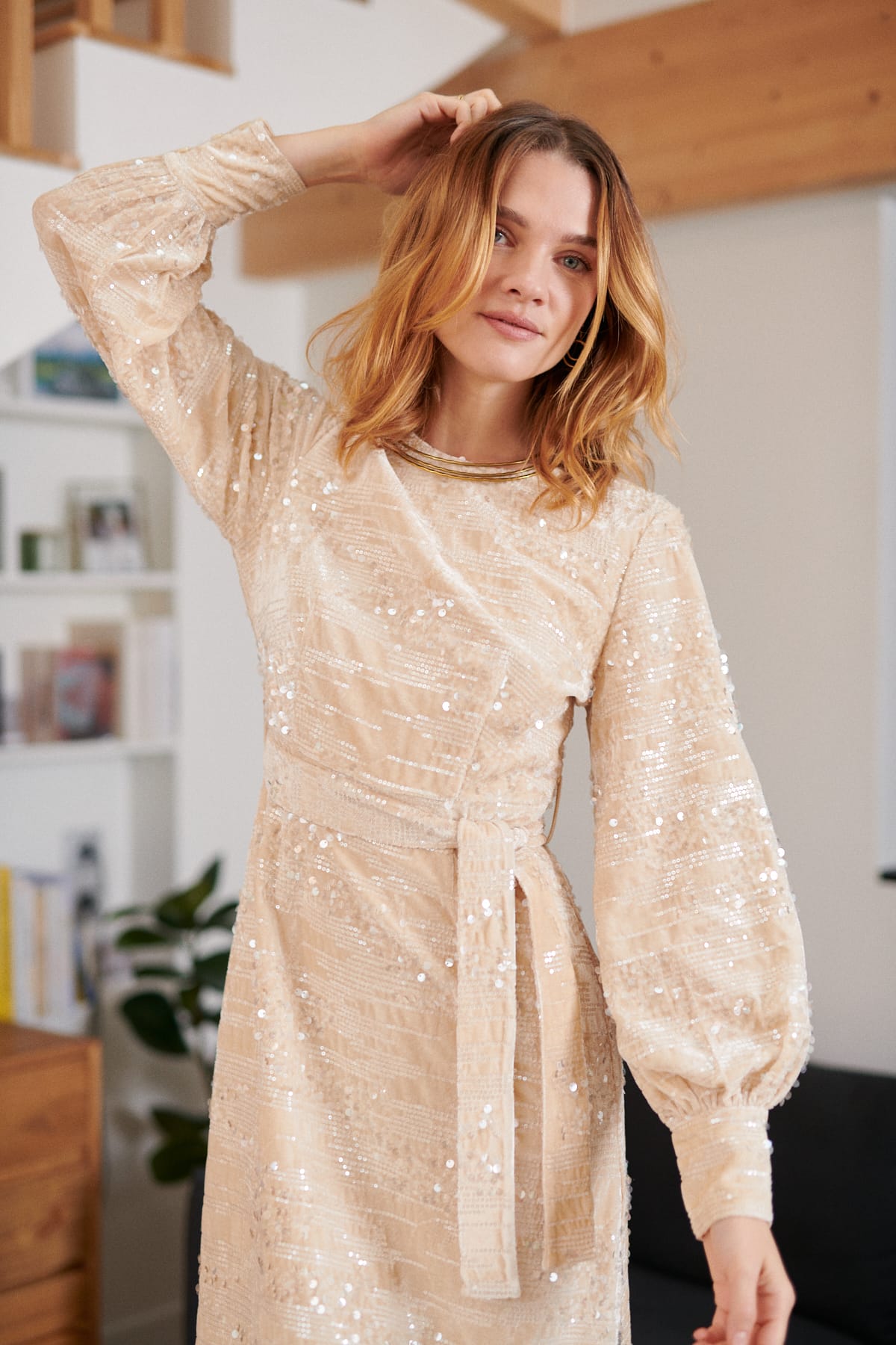 Derhy Long Sequin Dress