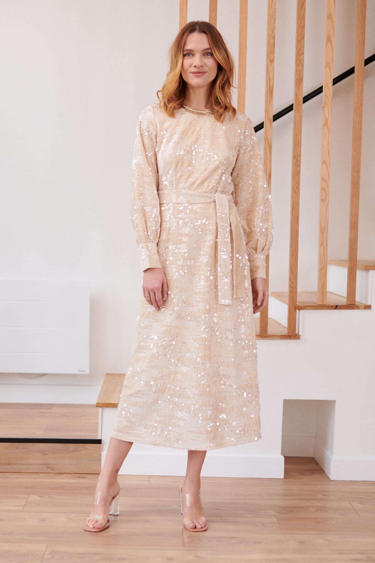 Derhy Long Sequin Dress