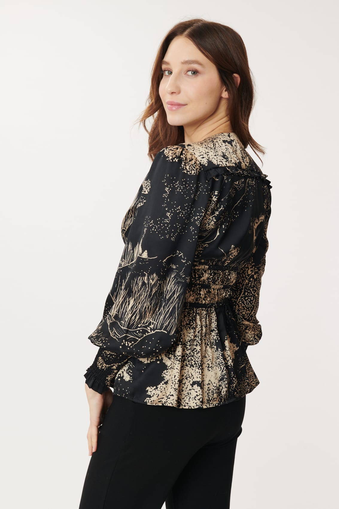 Derhy Abstract Floral Blouse