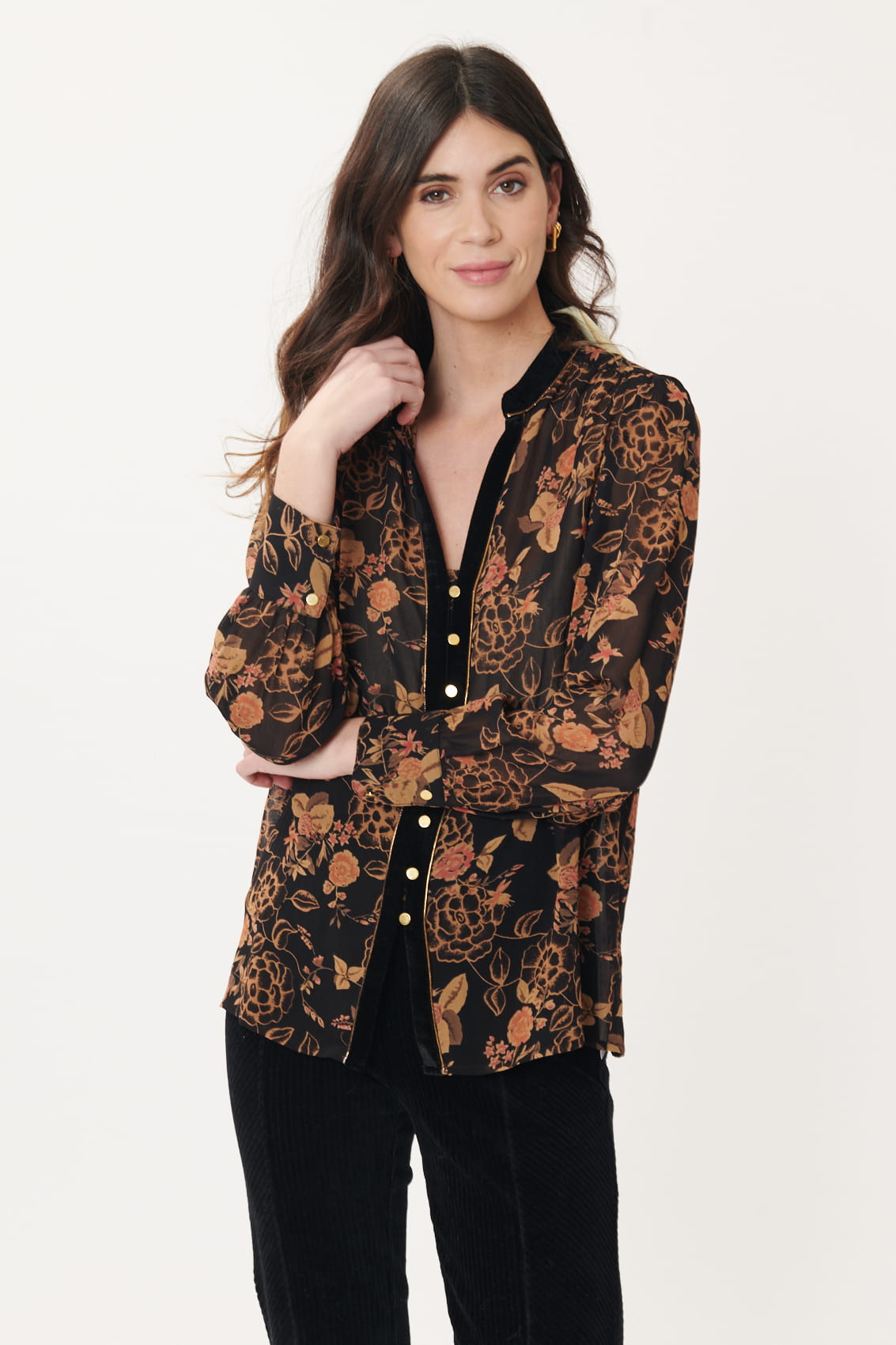 Derhy Floral Georgette Blouse