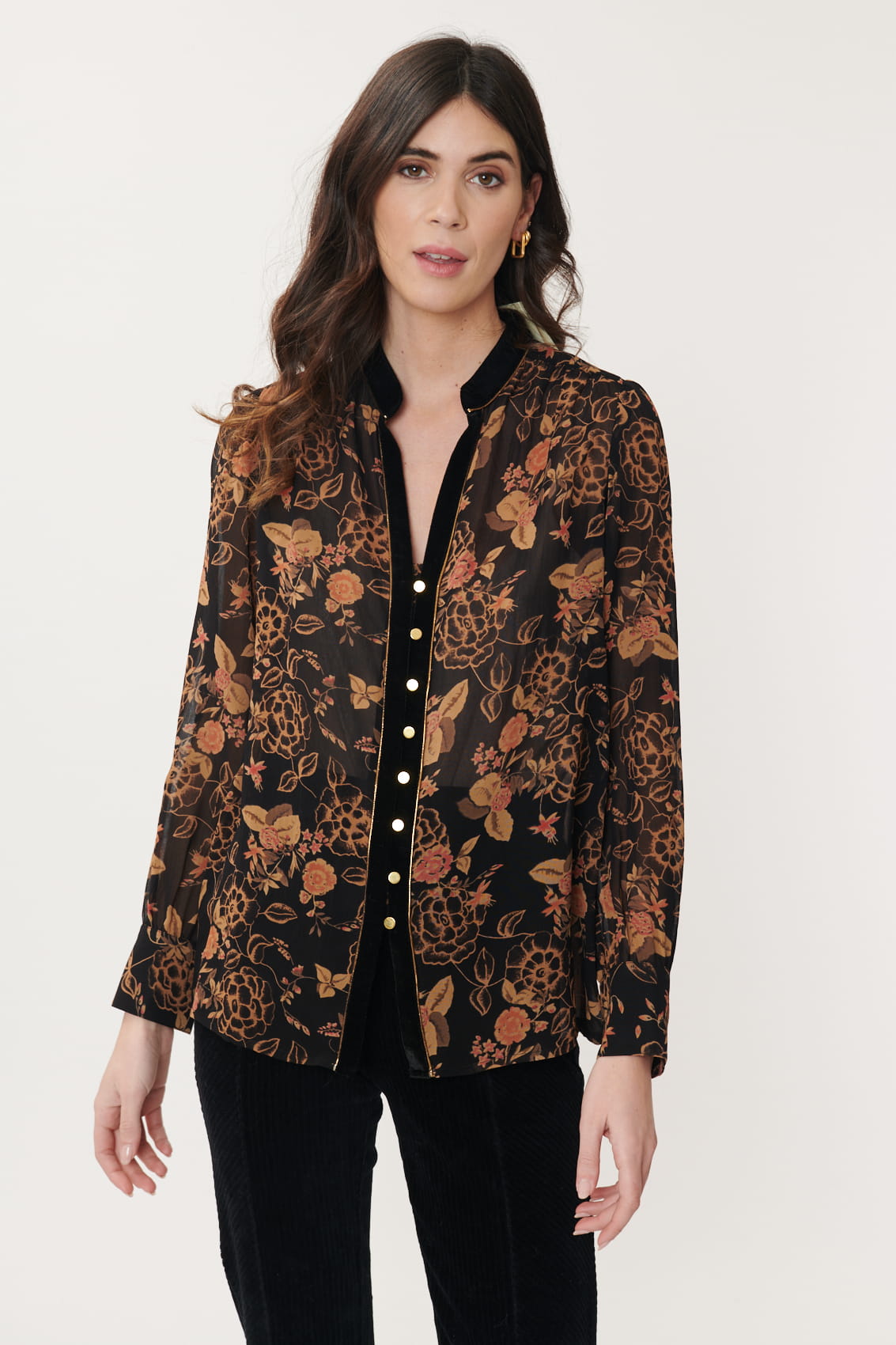 Derhy Floral Georgette Blouse