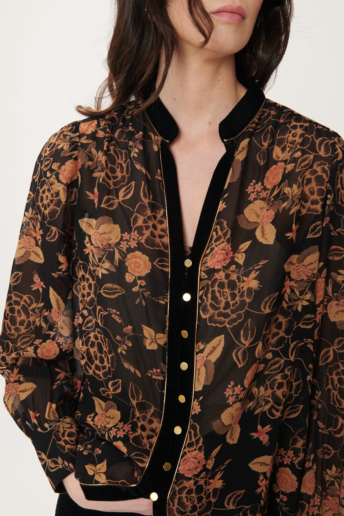 Derhy Floral Georgette Blouse