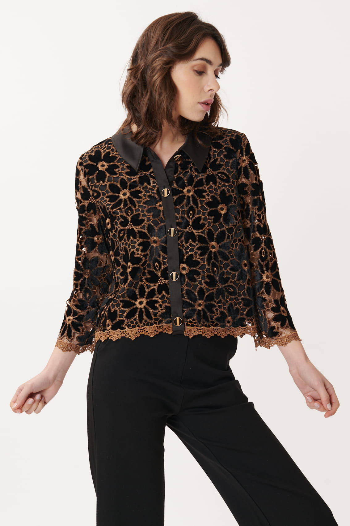 Derhy Velvet Cutwork Jacket