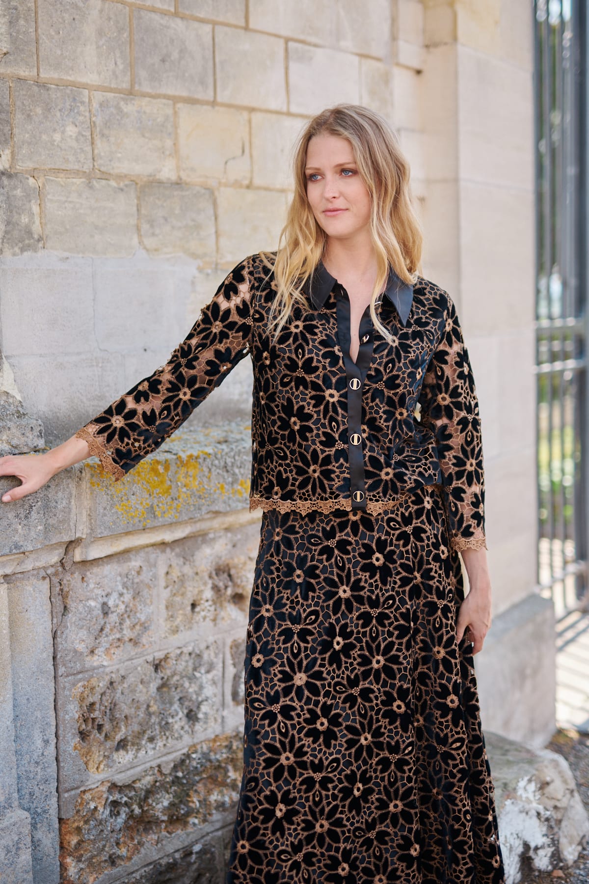 Derhy Velvet Cutwork Jacket