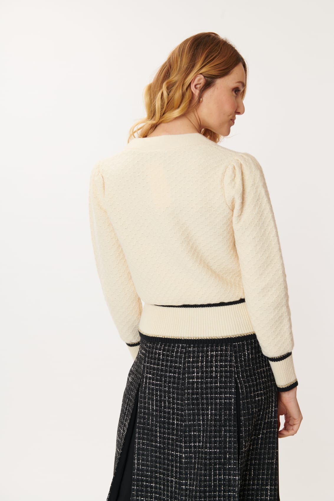 Derhy Cream Chunky Knit Cardigan