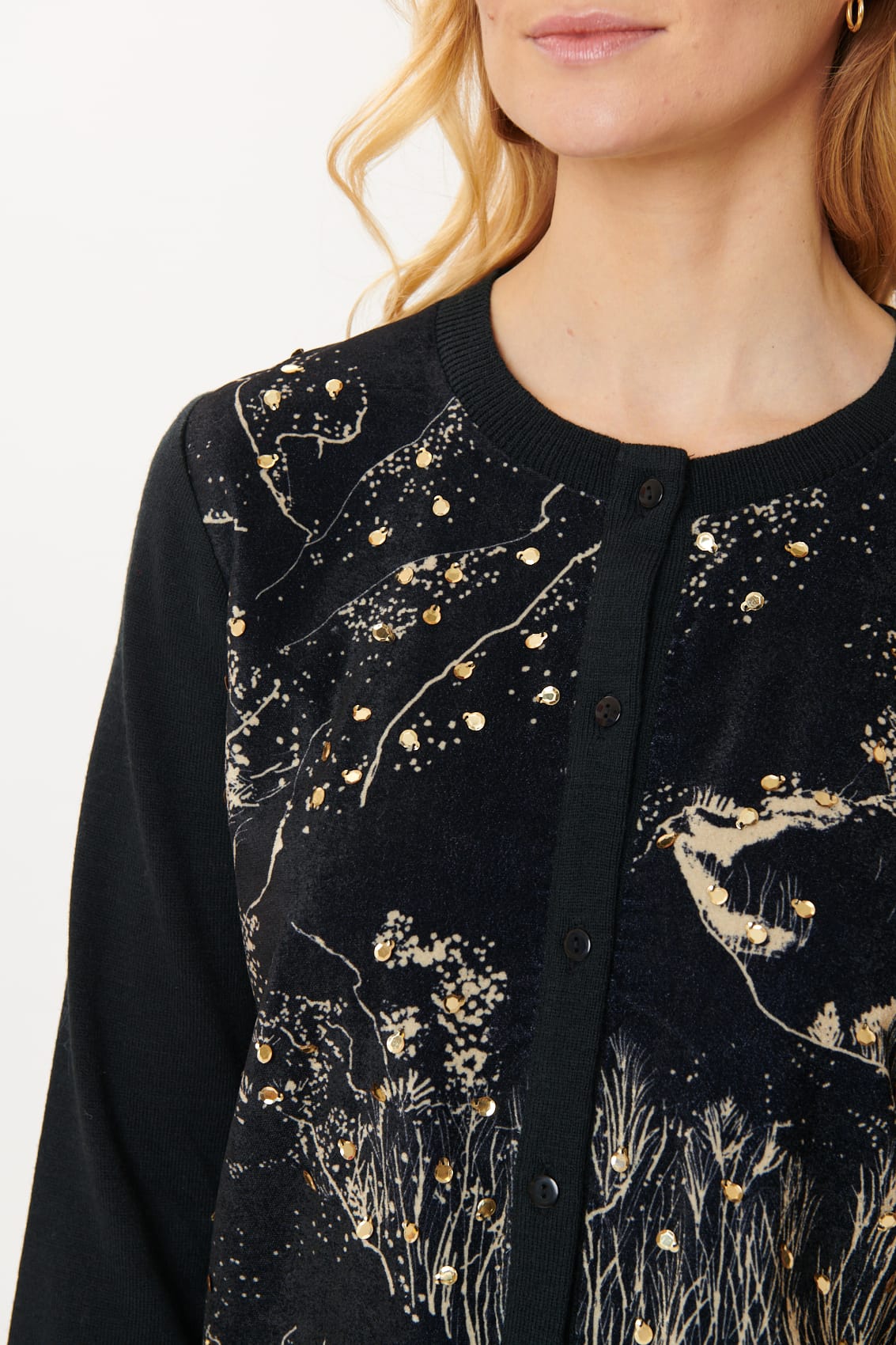 Derhy Sequin Front Cardigan