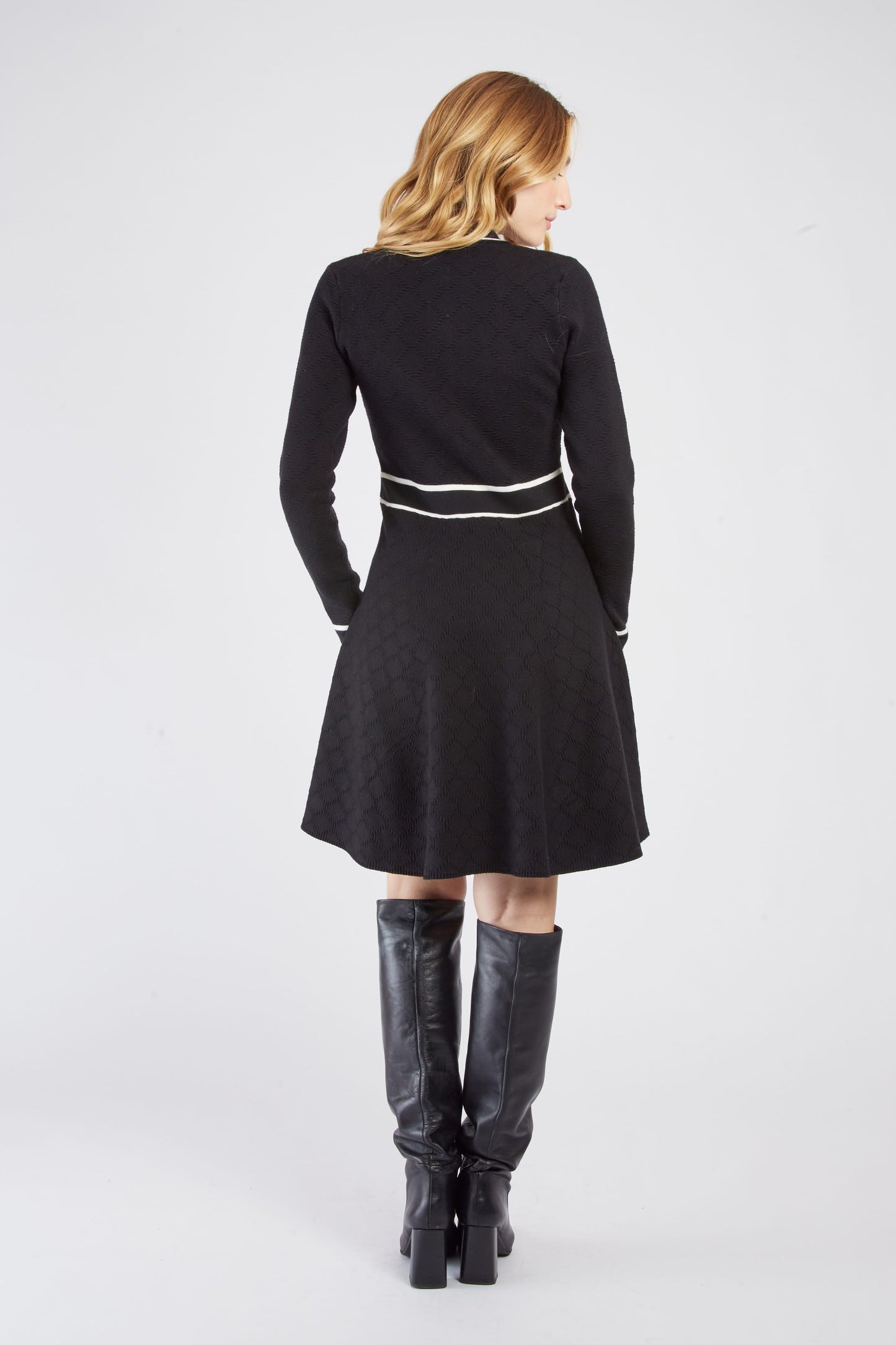 Derhy Black Knitted Button Up Dress Candice