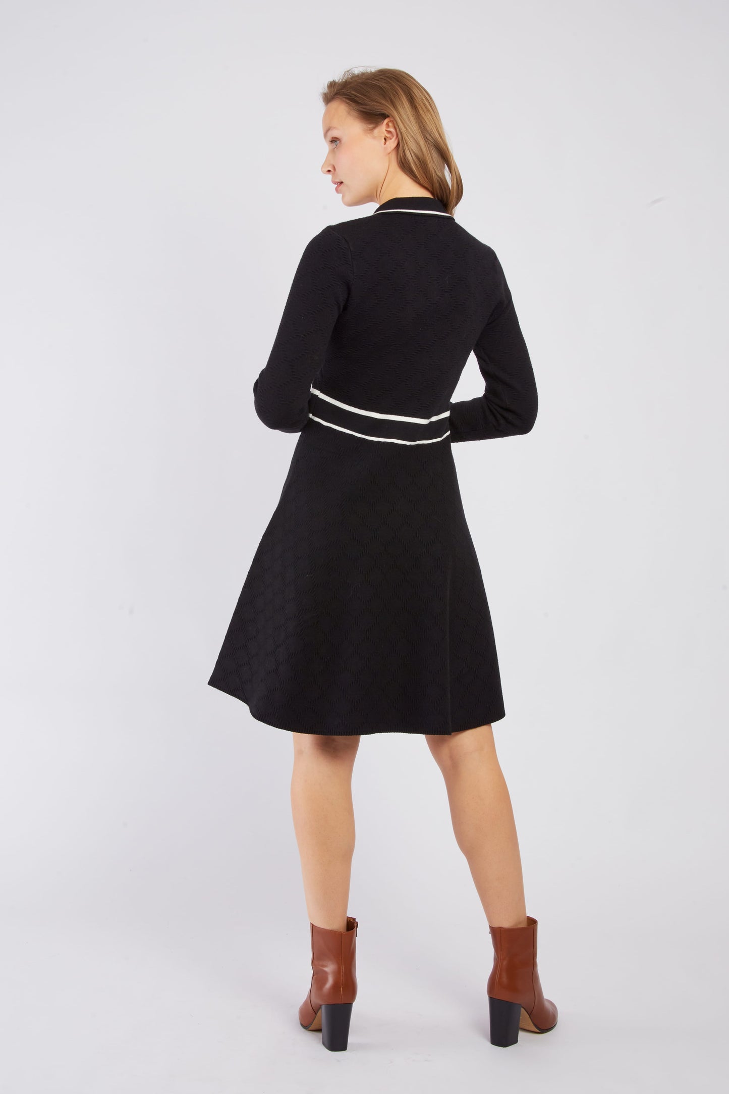 Derhy Black Knitted Button Up Dress Candice