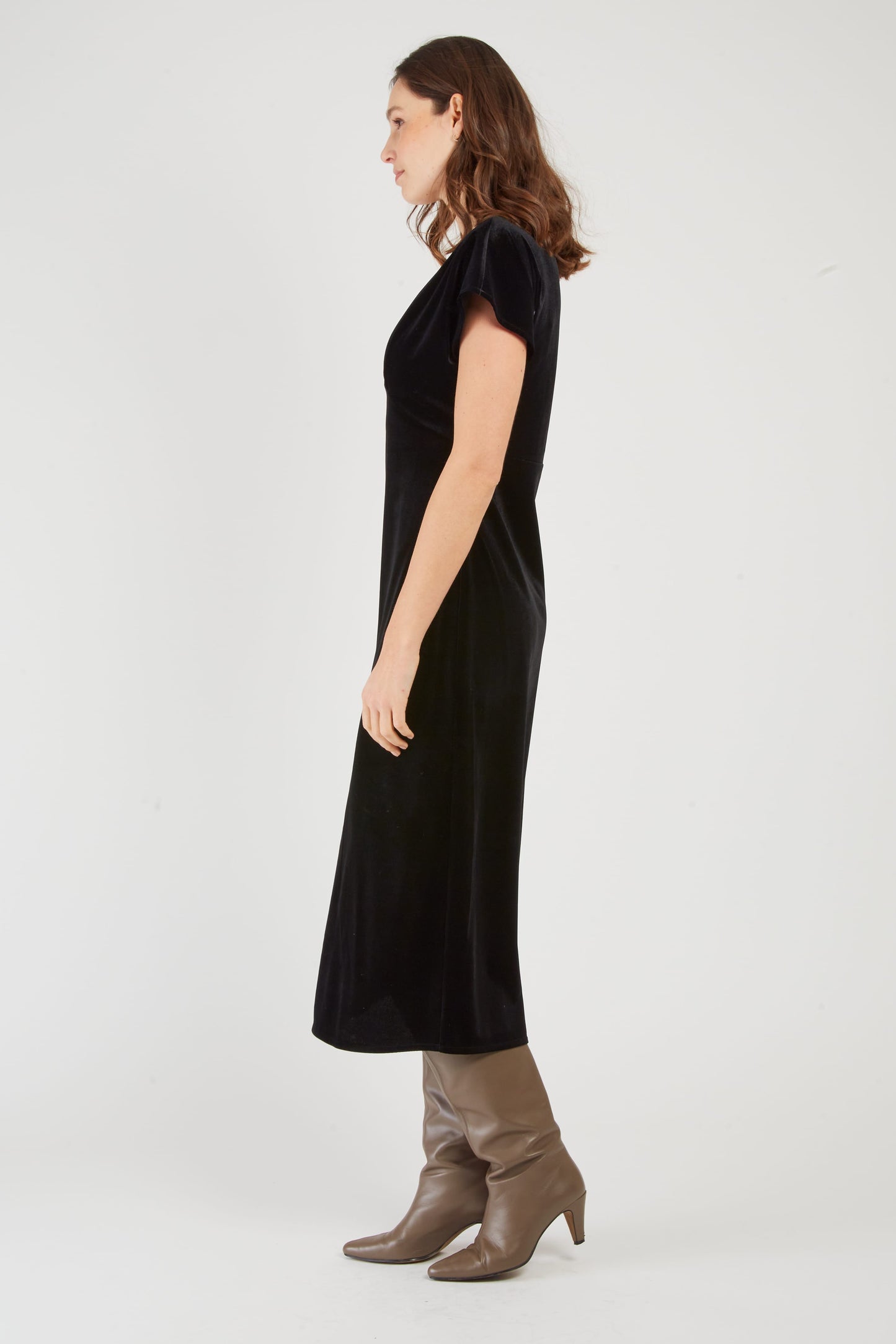 Derhy Black Velvet Dress Edith