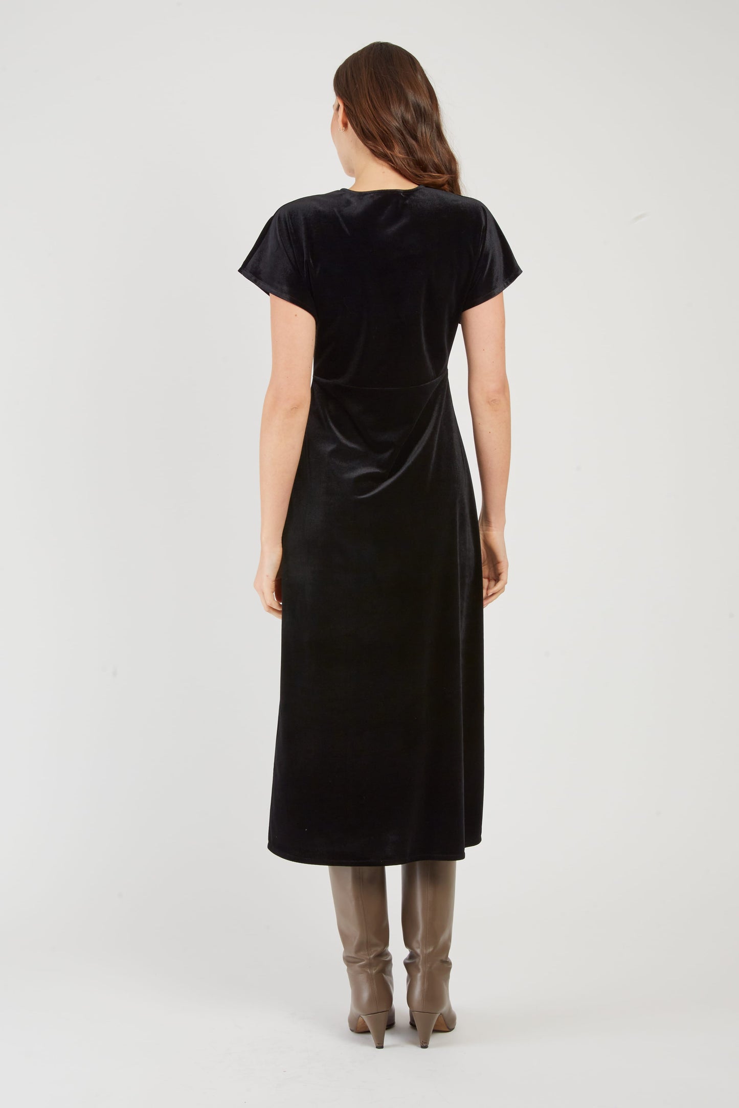 Derhy Black Velvet Dress Edith