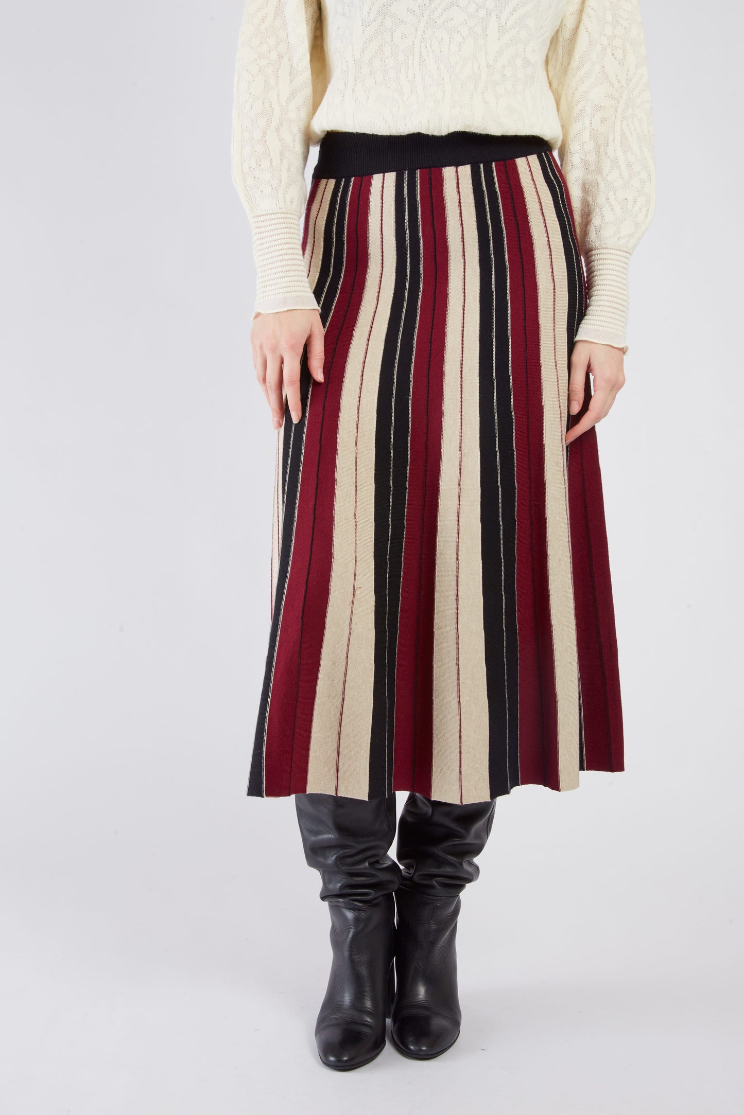 Derhy Knitted Stripe Skirt Jeanne