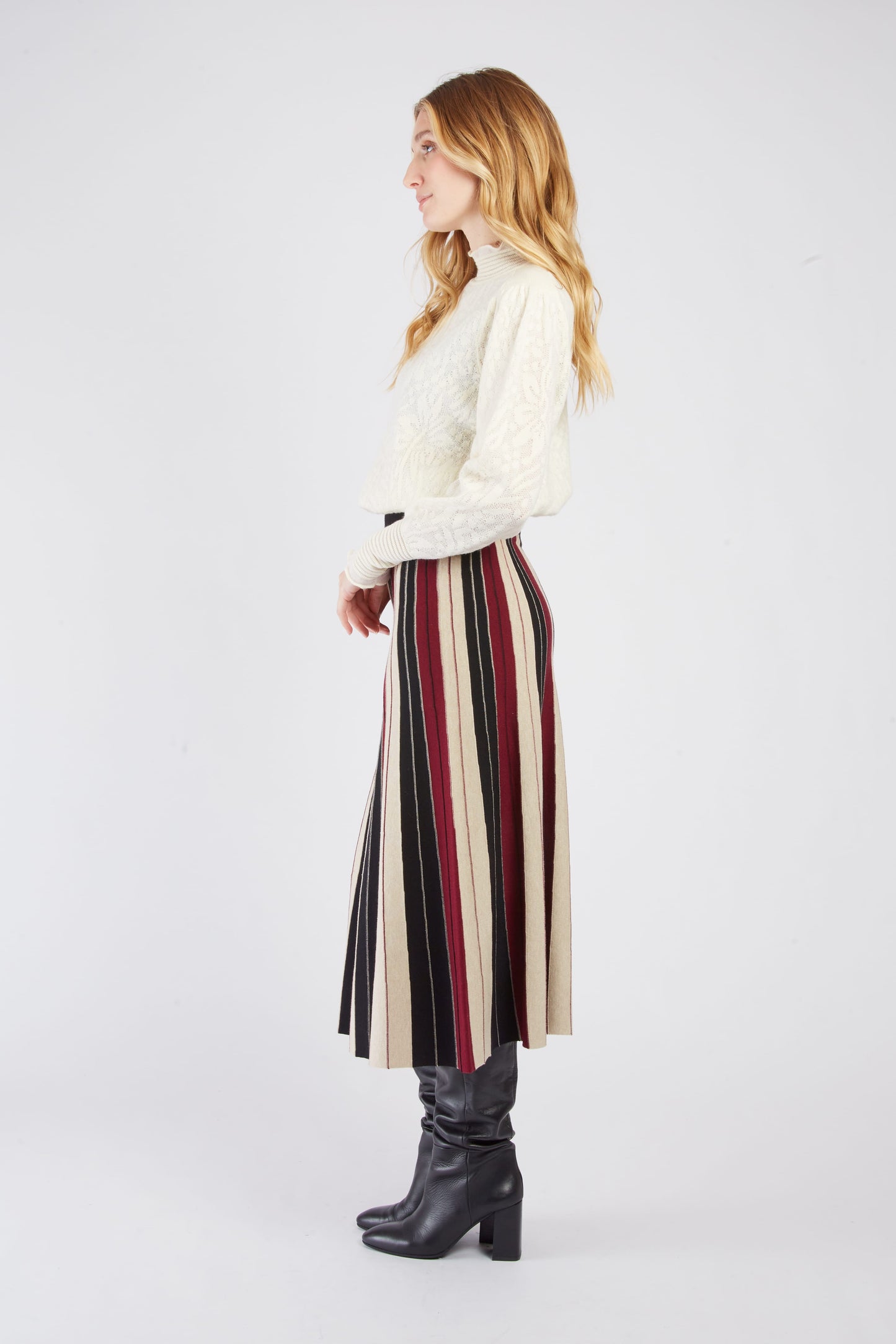 Derhy Knitted Stripe Skirt Jeanne