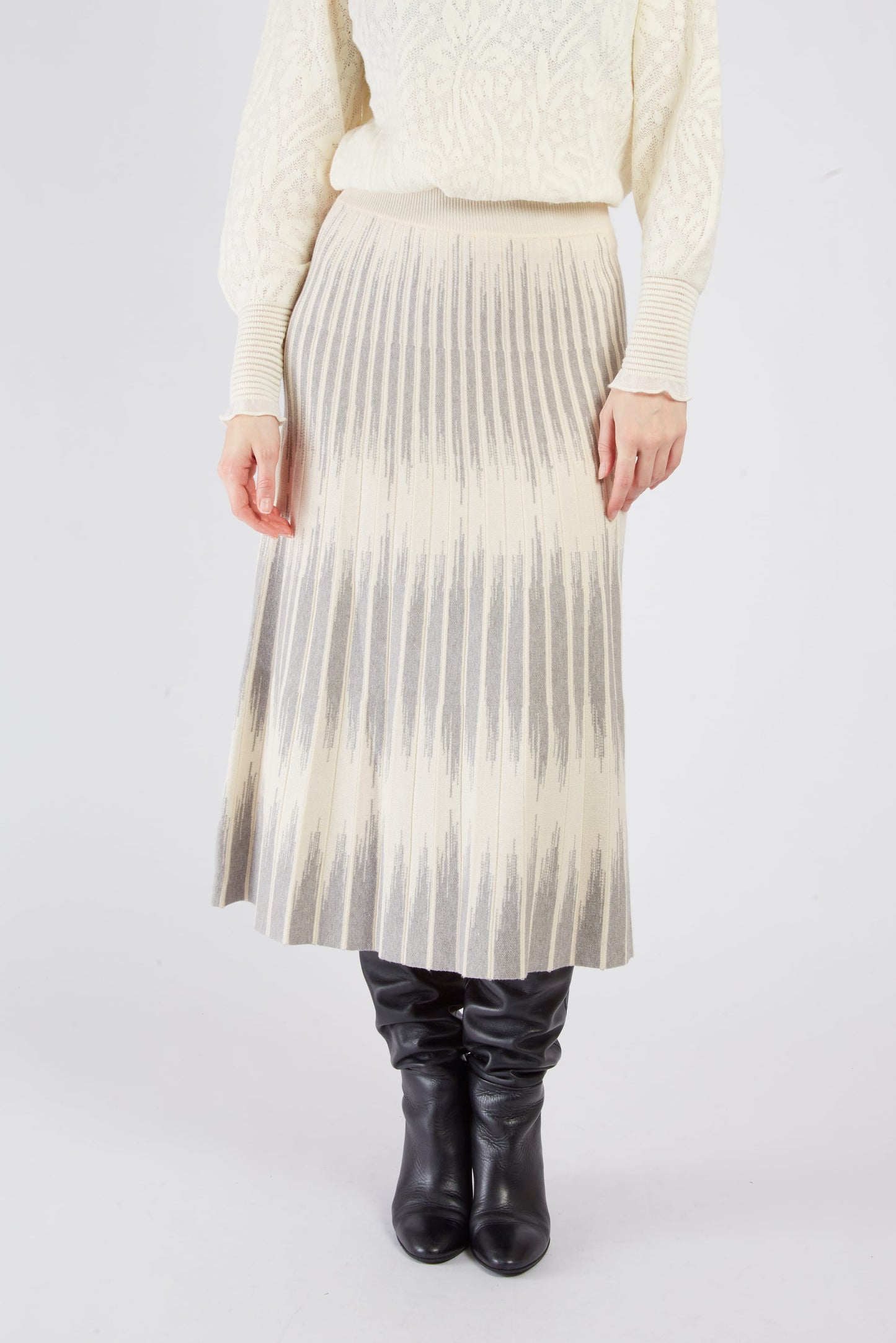 Derhy Ecru Knitted Skirt Jeannette