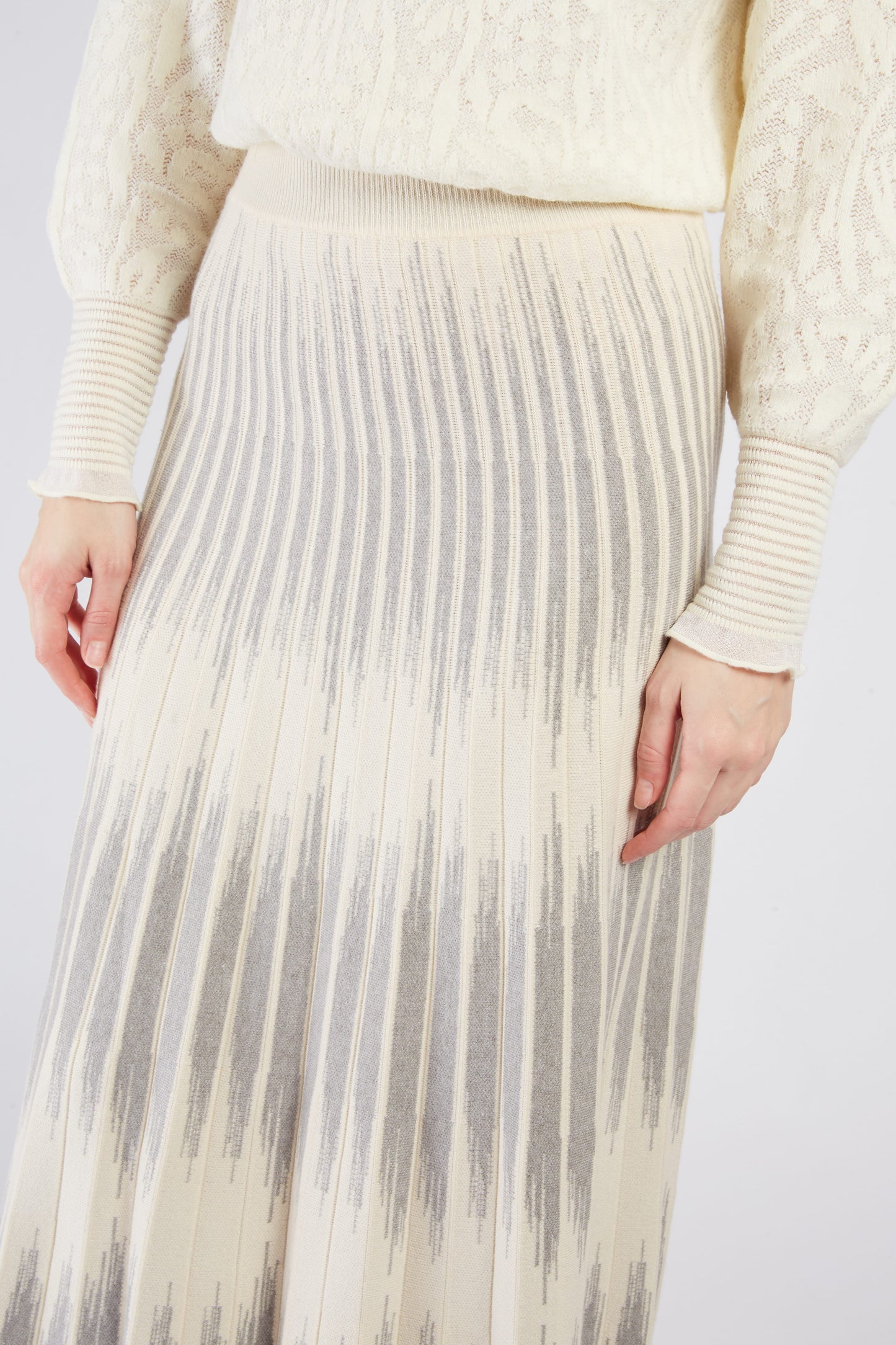 Derhy Ecru Knitted Skirt Jeannette