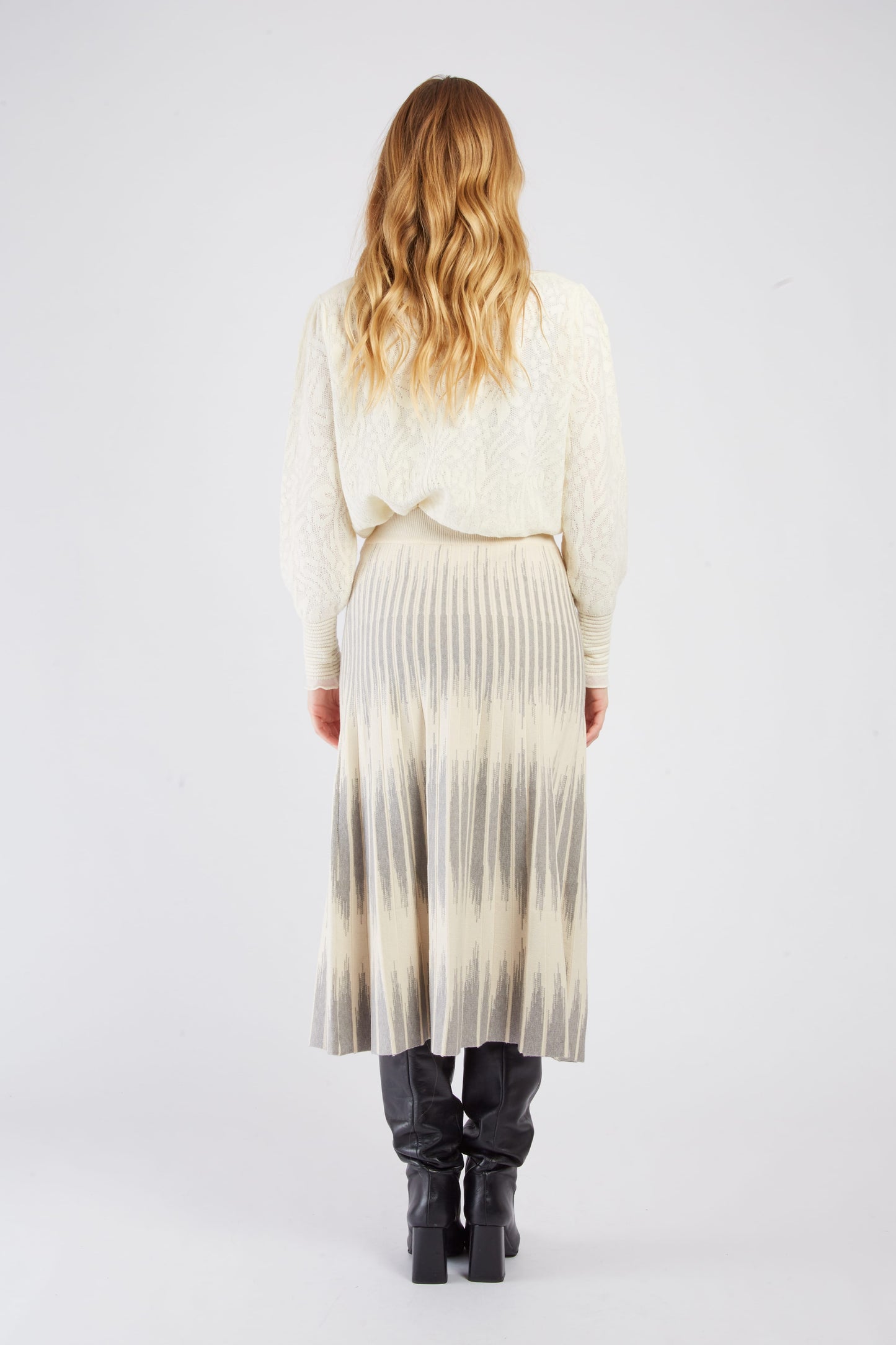 Derhy Ecru Knitted Skirt Jeannette
