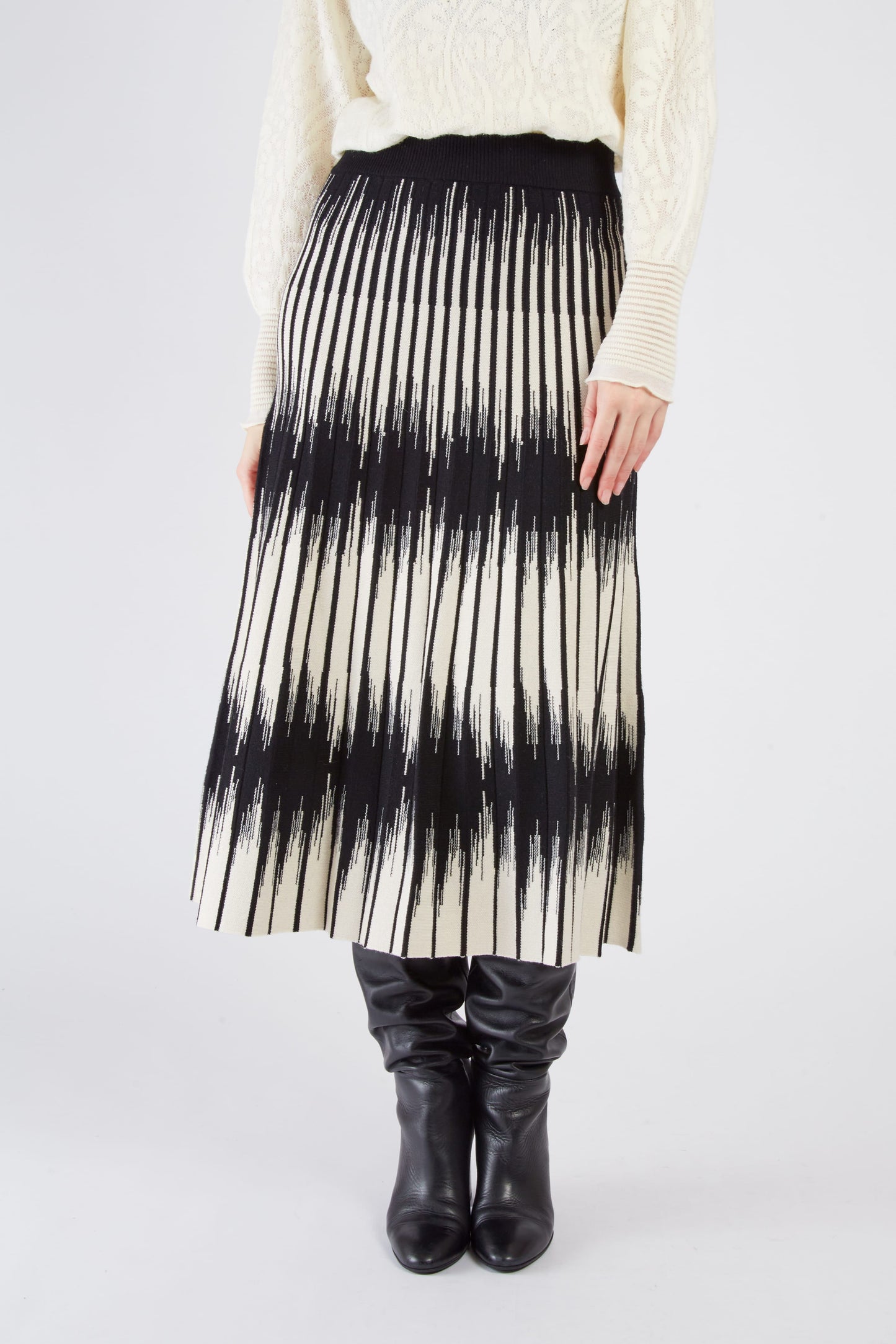 Derhy Black Knitted Skirt Jeannette