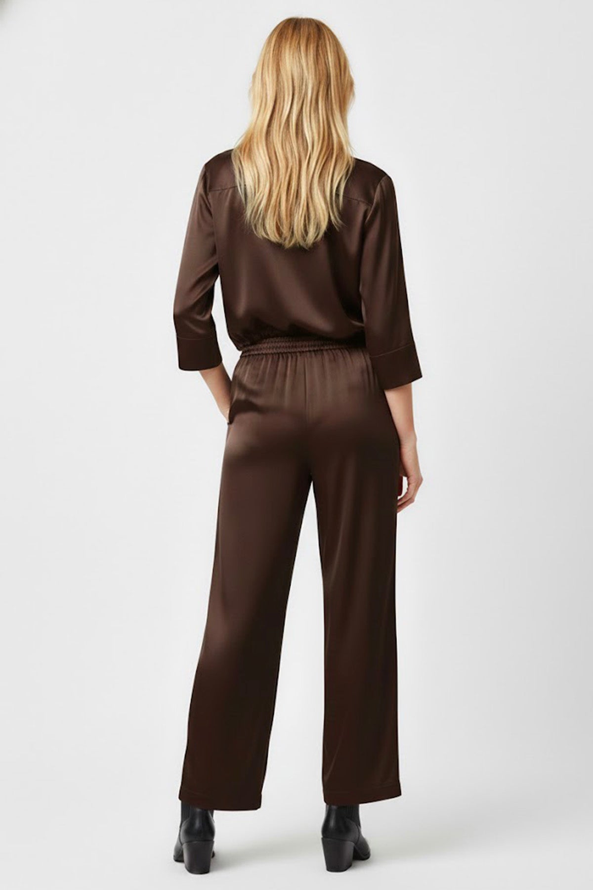 Derhy Brown Satin Blouse Madeleine