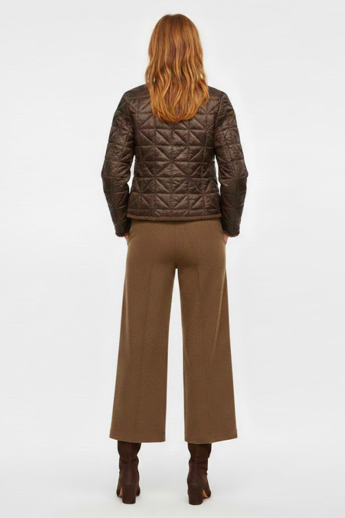 Derhy Brown Quilted Coat Giselda