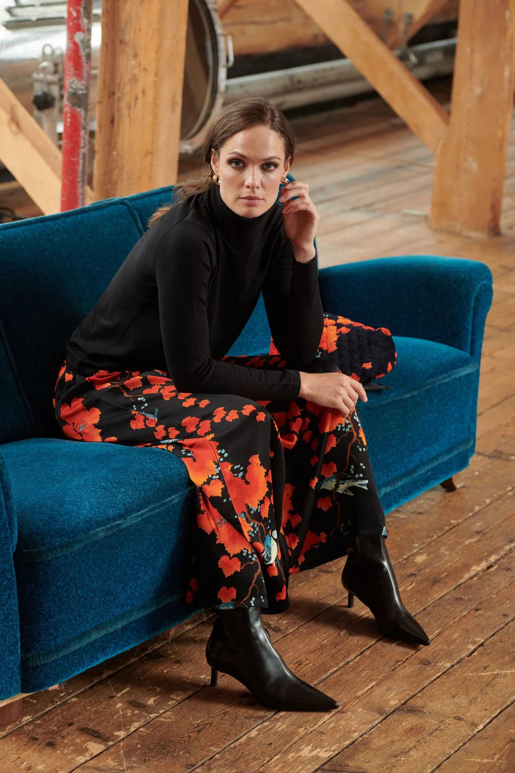 One Hundred Stars Palazzo Pant Acer Black