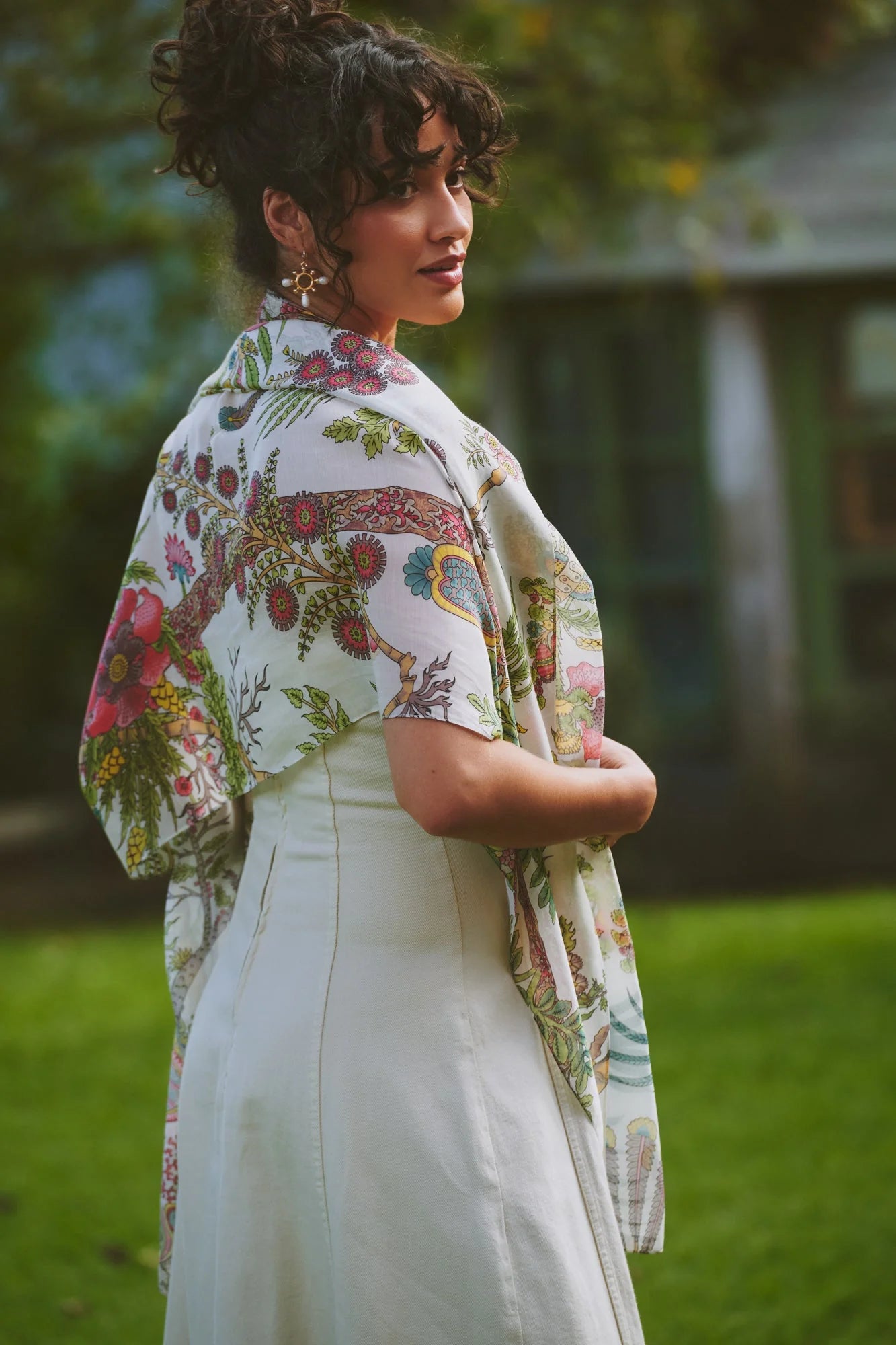 One Hundred Stars Boho Garden Ecru Scarf Scabohecr