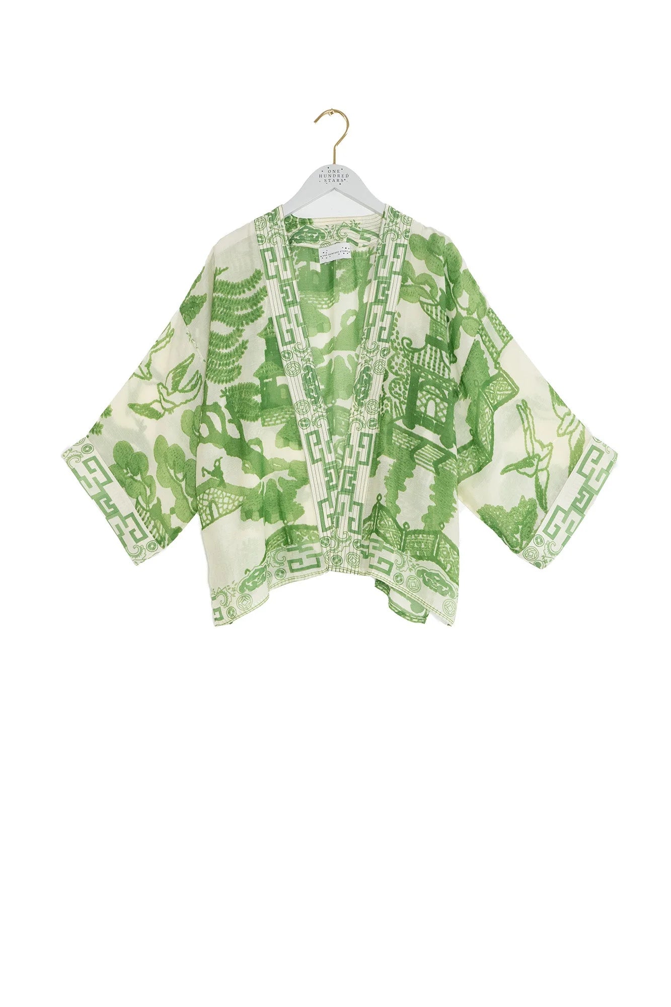 One Hundred Stars Giant Willow Green Kimono Kimgiwgrn