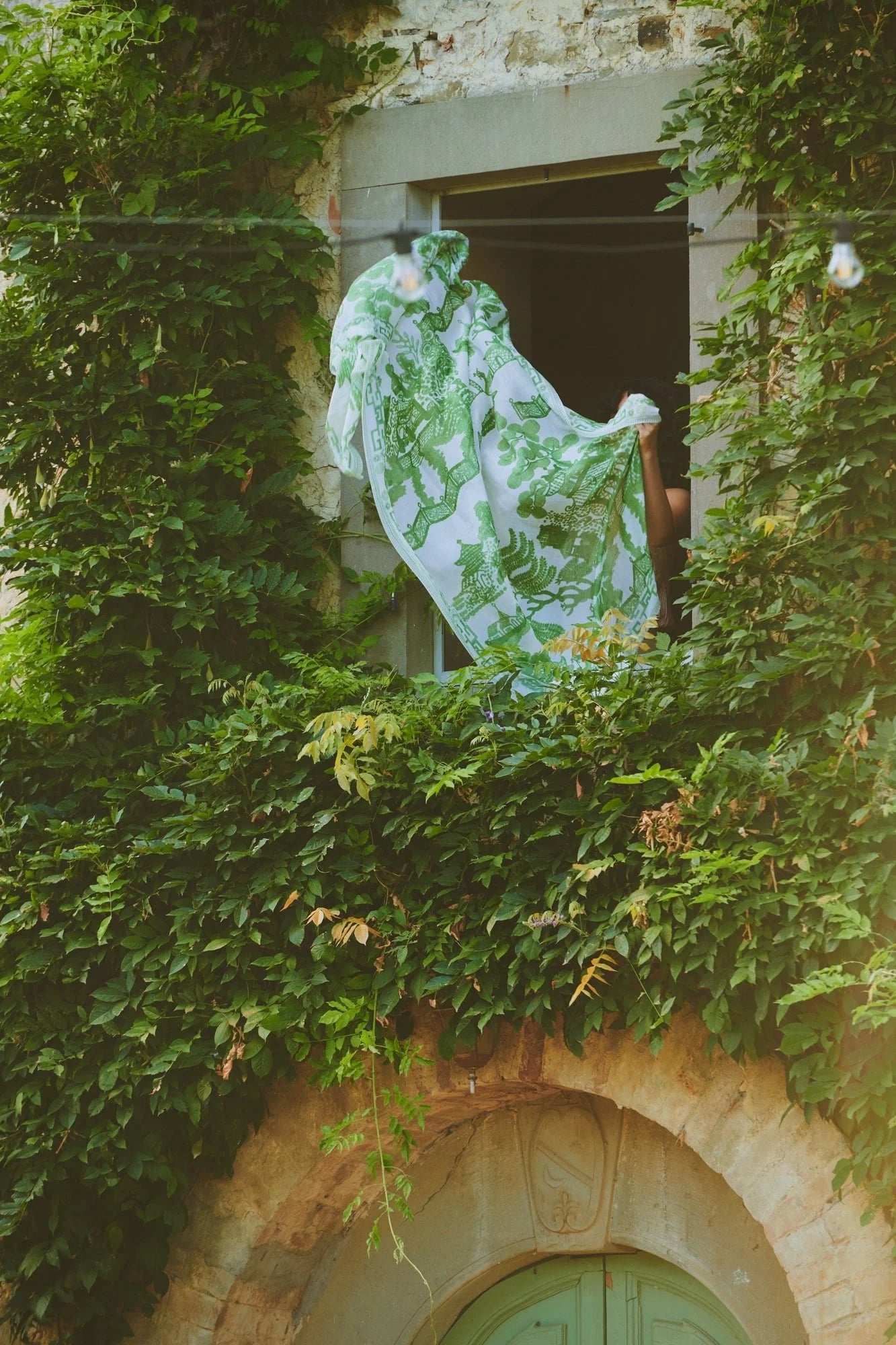 One Hundred Stars Giant Willow Green Scarf Scagiwgrn
