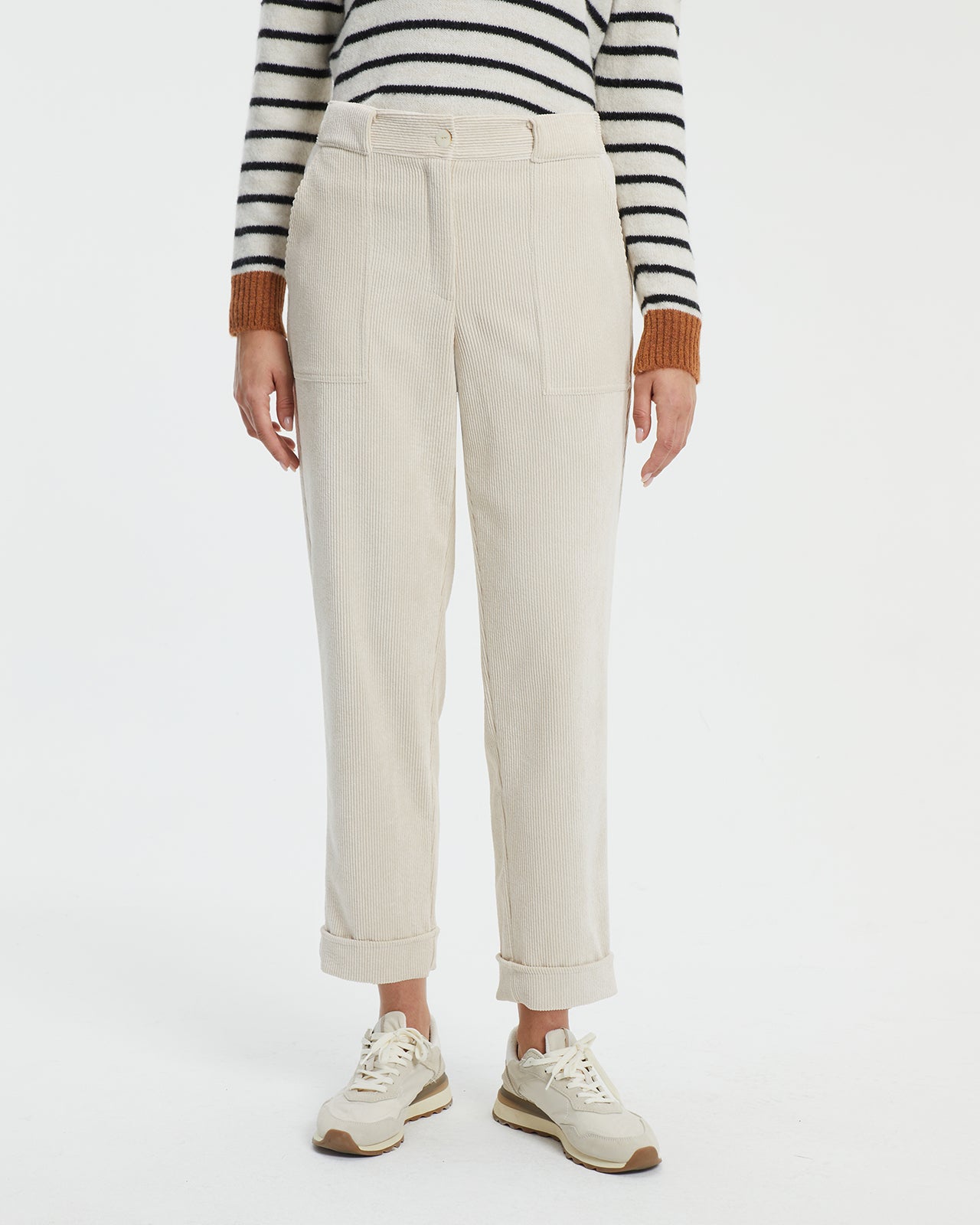 Paz Torras Cream Cord Trousers