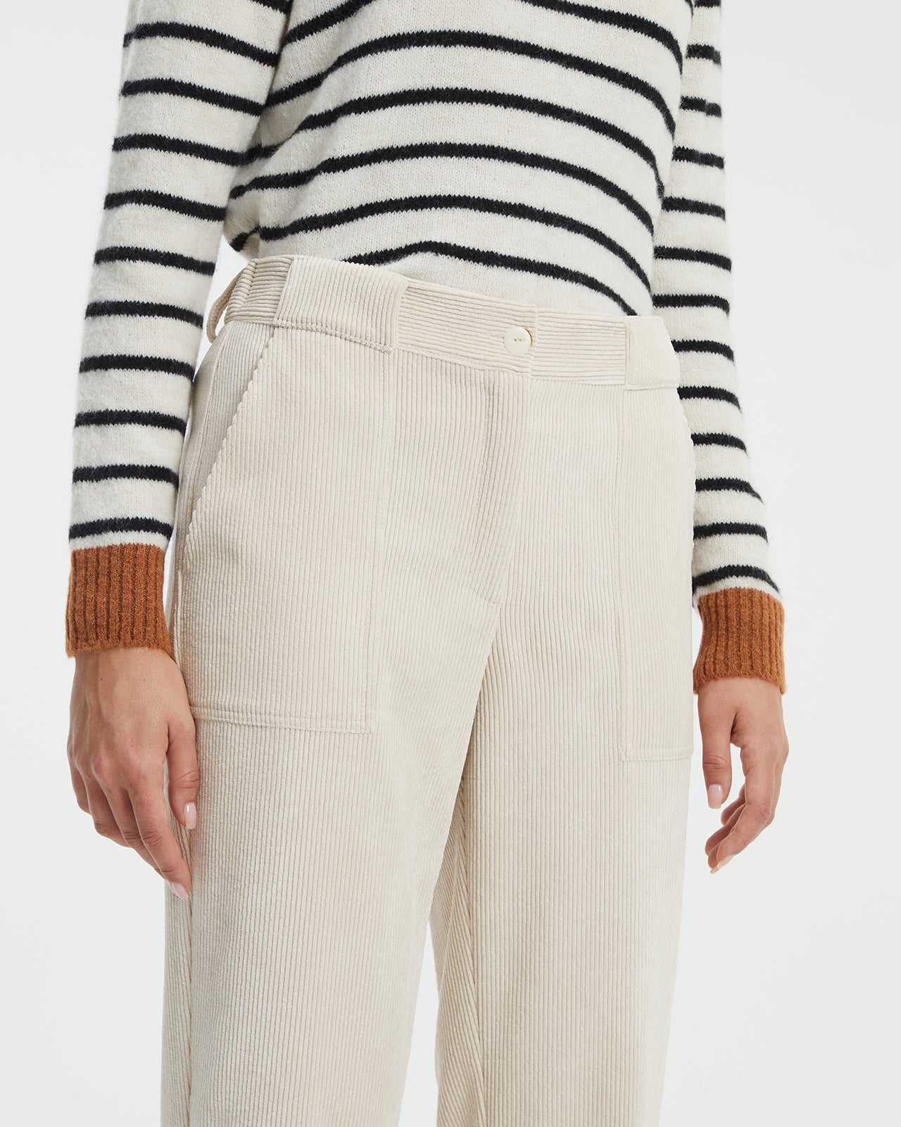 Paz Torras Cream Cord Trousers