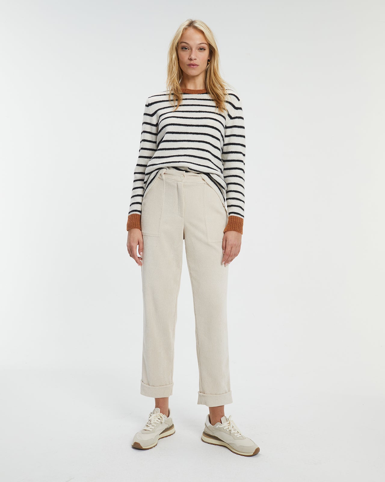 Paz Torras Cream Cord Trousers