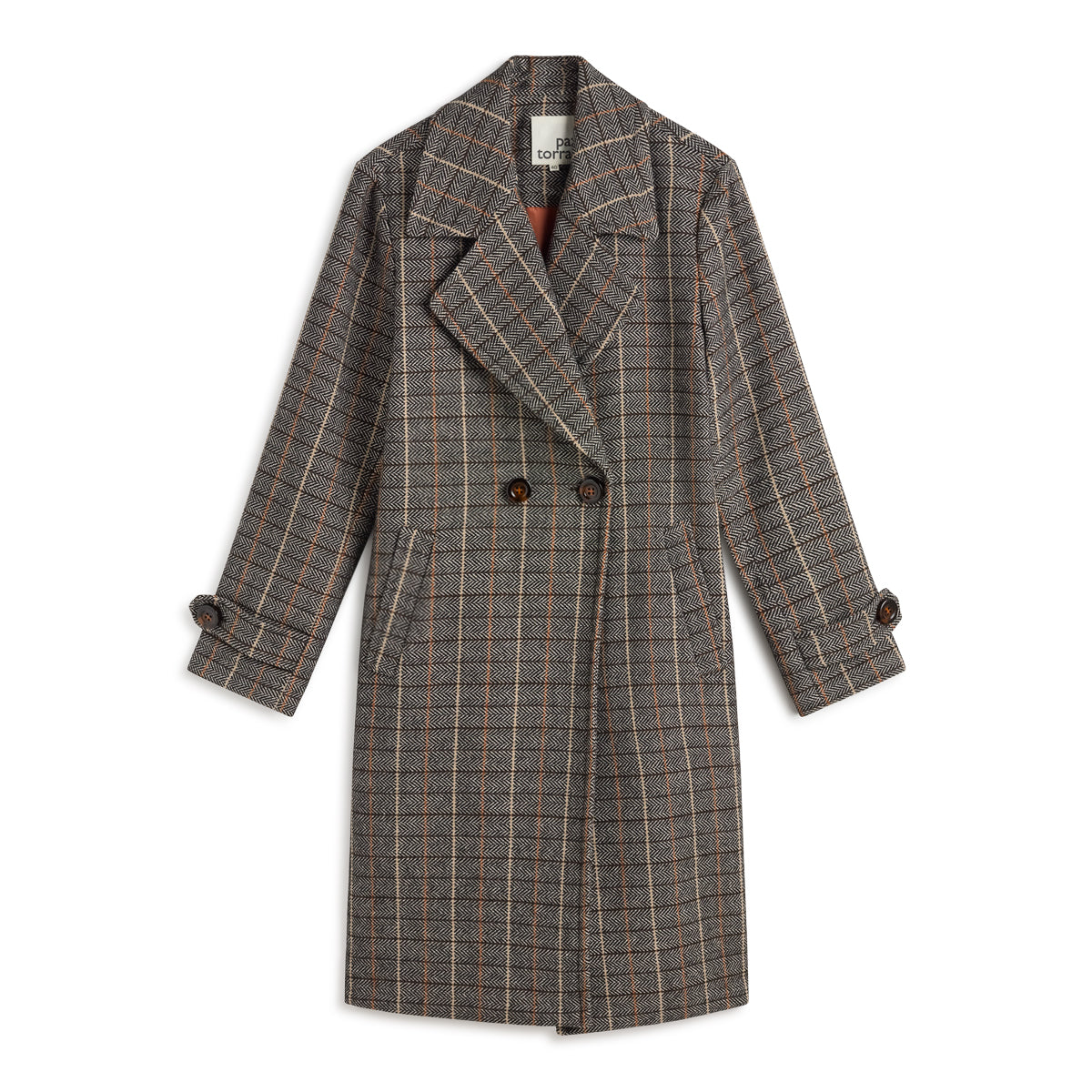 Paz Torras Herringbone Check Coat