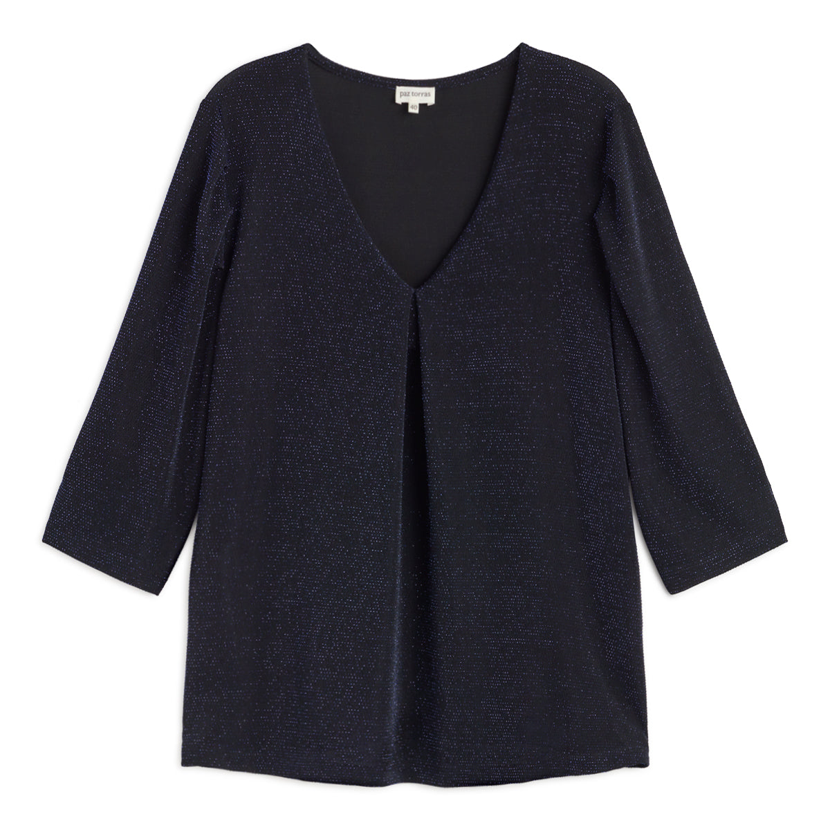 Paz Torras Metallic Blue Top