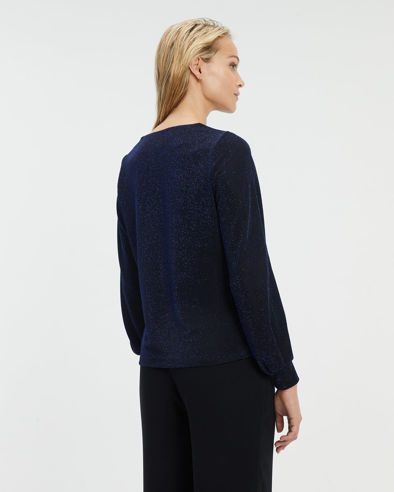 Paz Torras Metallic Blue Top