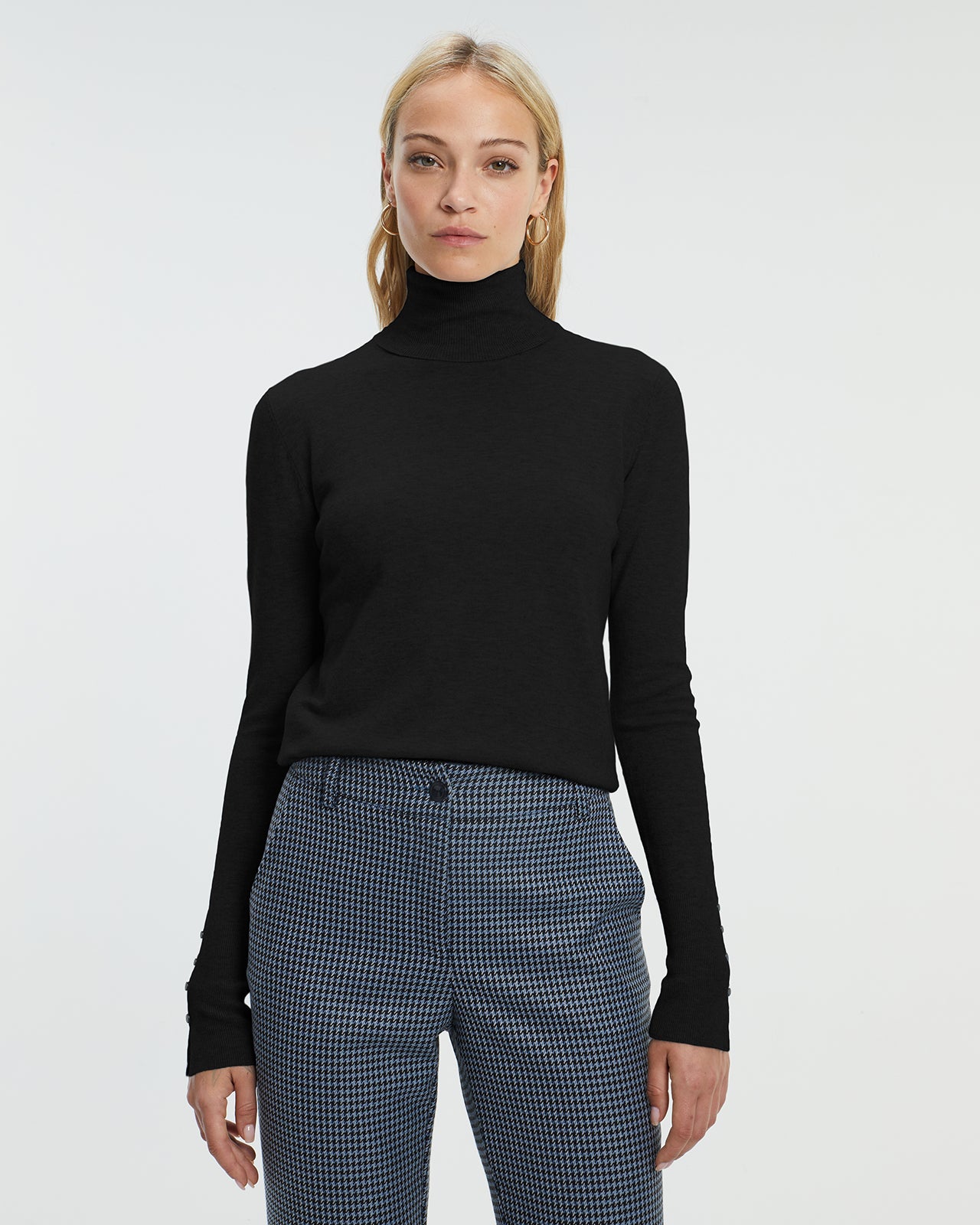 Paz Torras Black Roll Neck Sweater