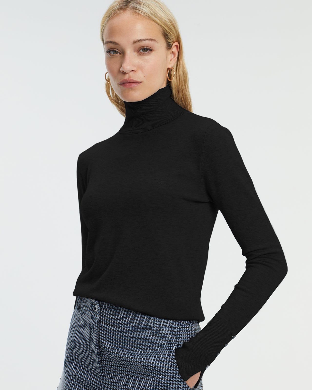 Paz Torras Black Roll Neck Sweater
