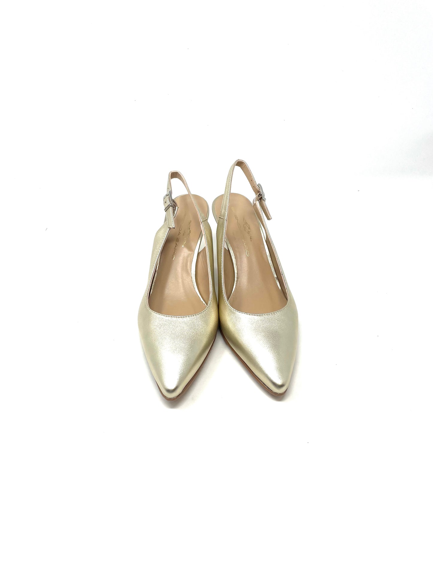 Brenda Zaro Gold Metallic Court Shoes