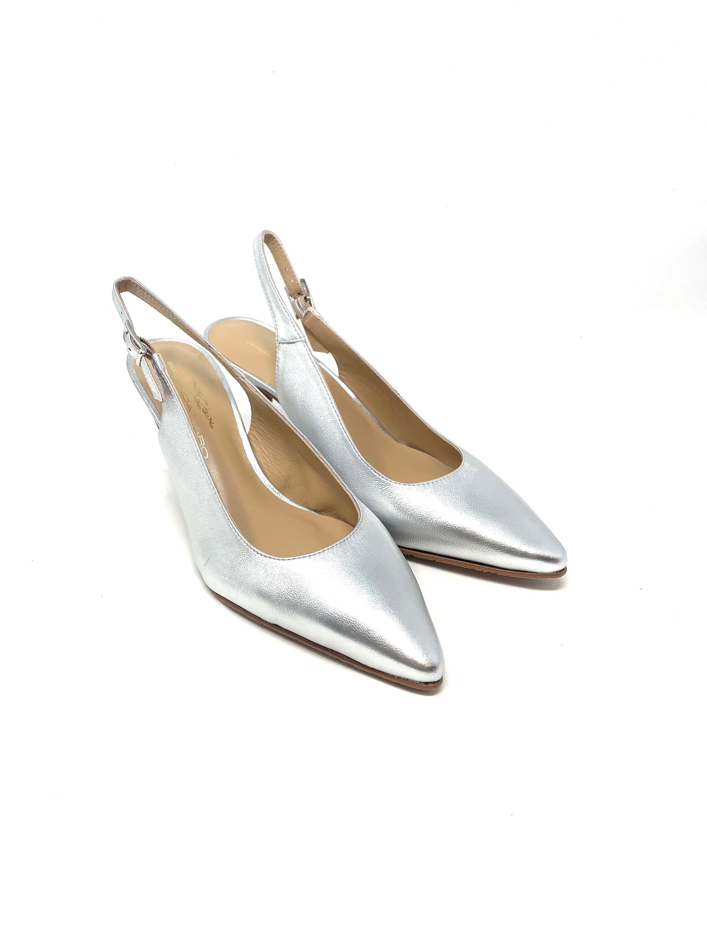 Brenda Zaro Silver Metallic Court Shoes